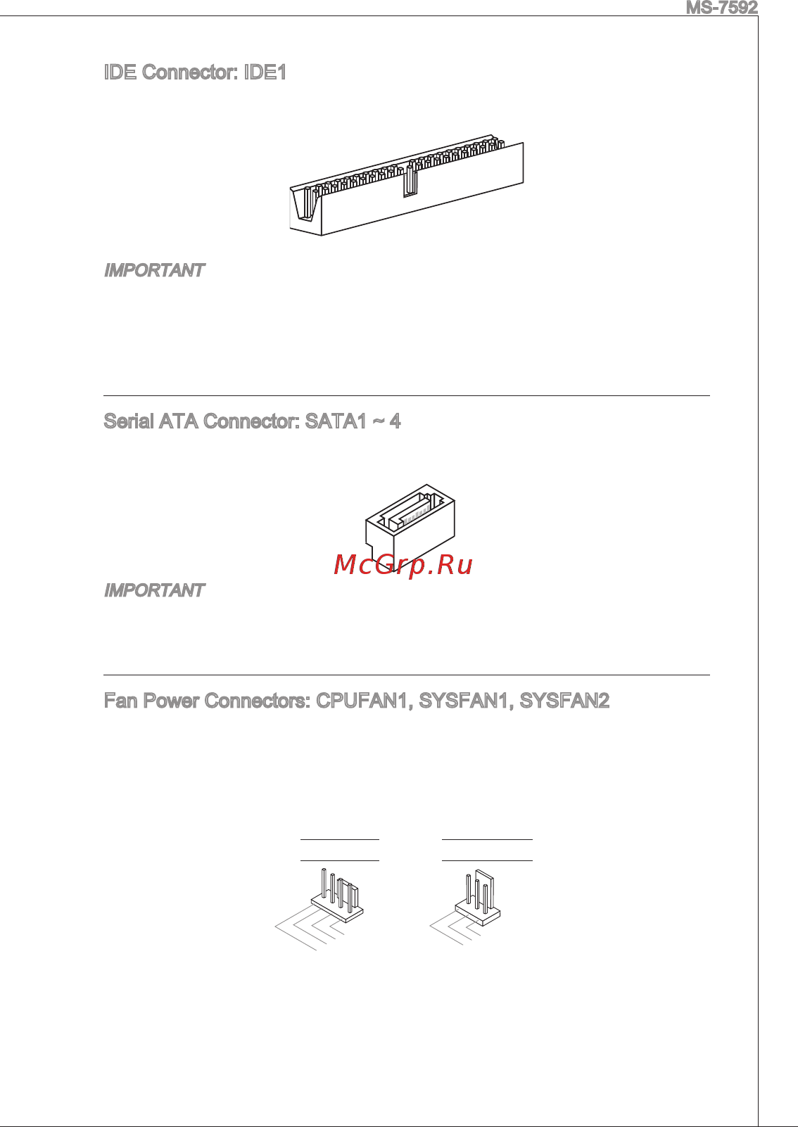 MSI G41M-P26 [17/155] Fan power connectors cpufan1 sysfan1 sysfan2