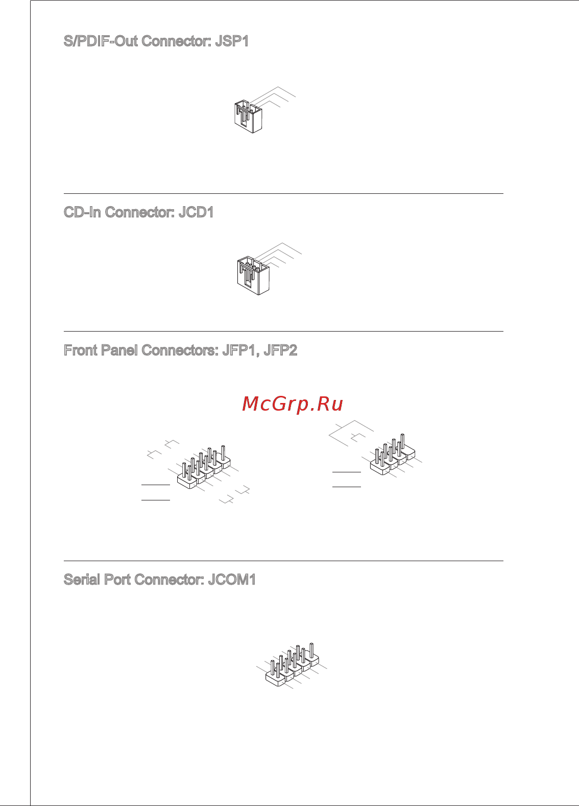 MSI G41M-P26 [18/155] Front panel connectors jfp1 jfp2