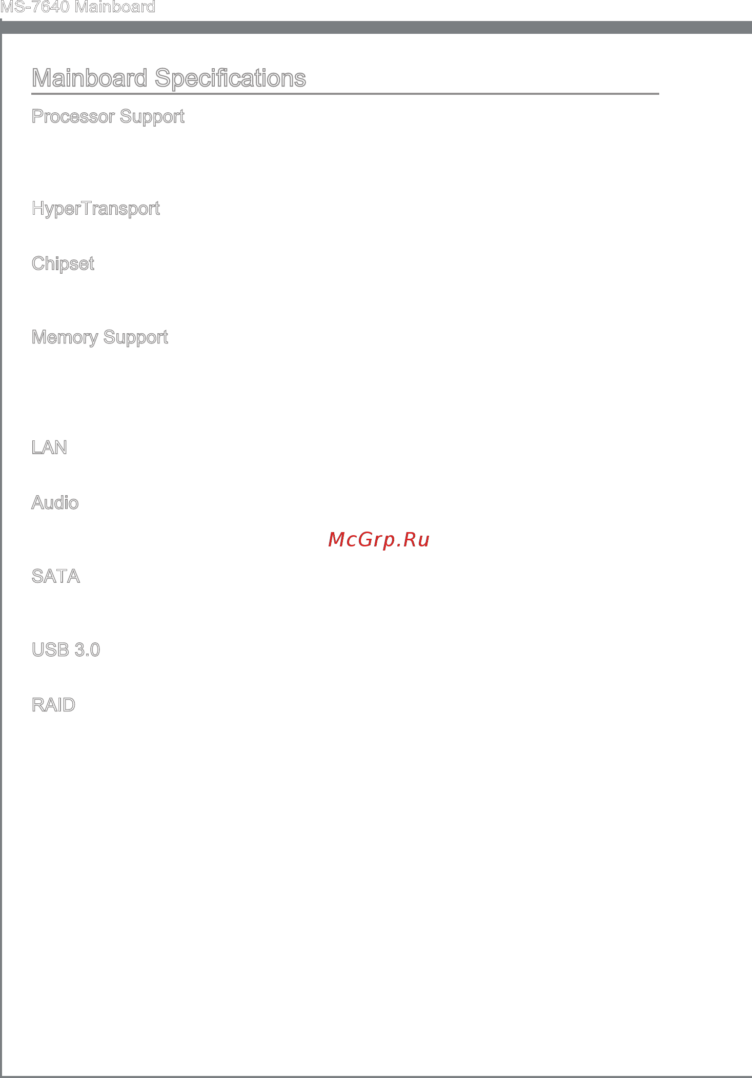 MSI 990XA-GD55 [12/138] Ma nboard spec ficat ons