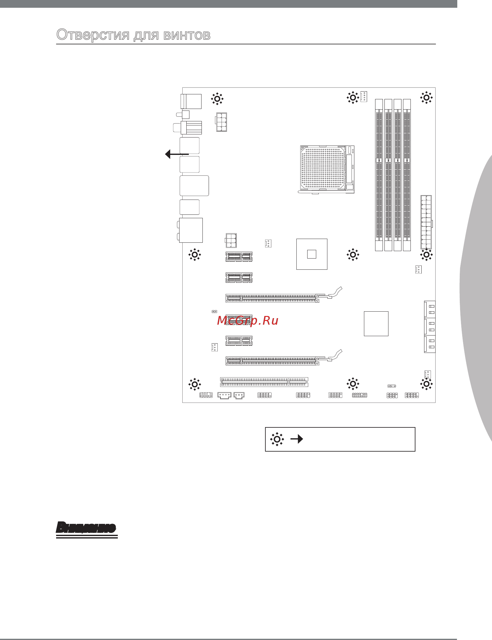 MSI 990FXA-GD65 [117/146] Отверстия для винтов