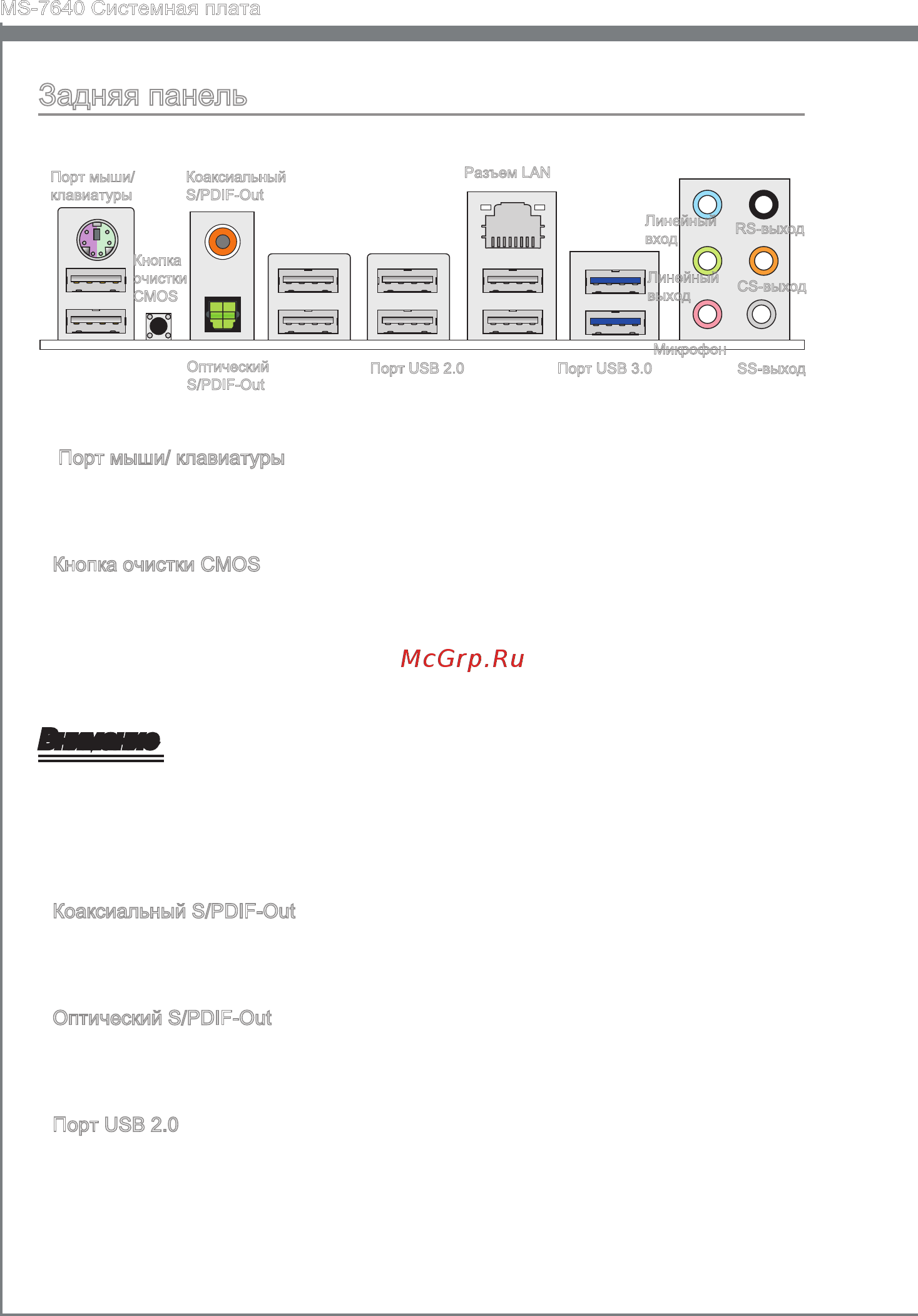 MSI 990FXA-GD65 [124/146] Задняя панель