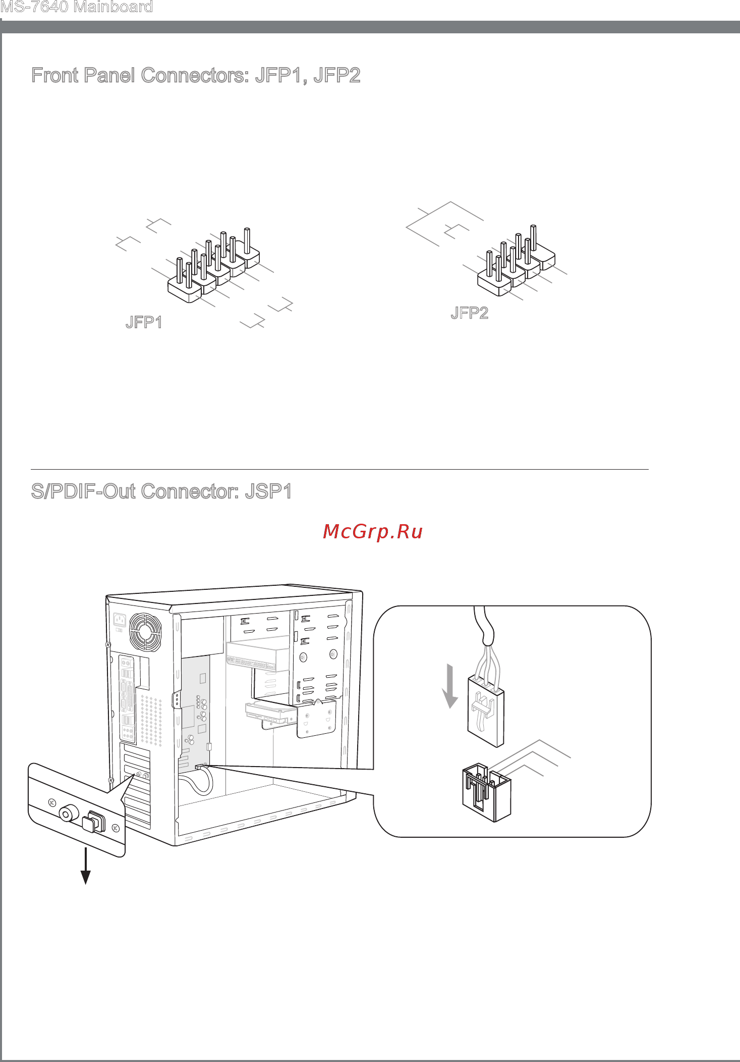 MSI 990FXA-GD80 [26/146] Front panel connectors jfp1 jfp2