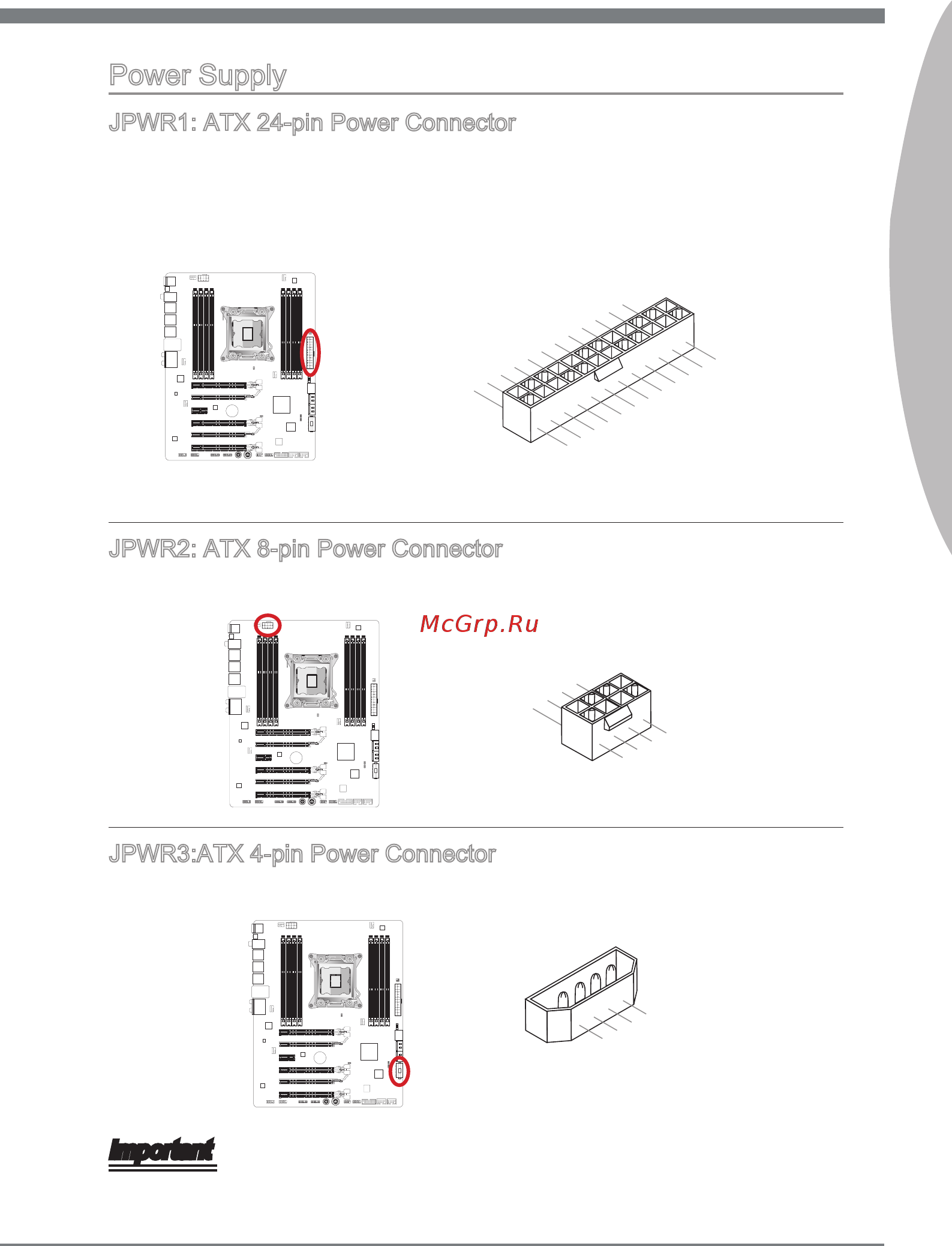MSI X79A-GD45 (8D) [25/90] Jpwr3 atx 4 pin power connector