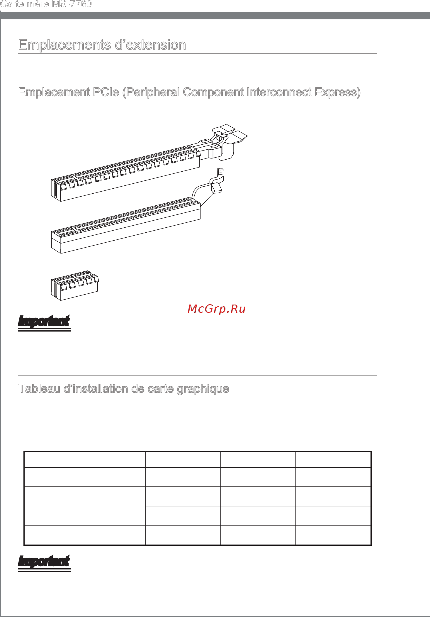 MSI X79A-GD65 (8D) [118/190] Emplacements d extension