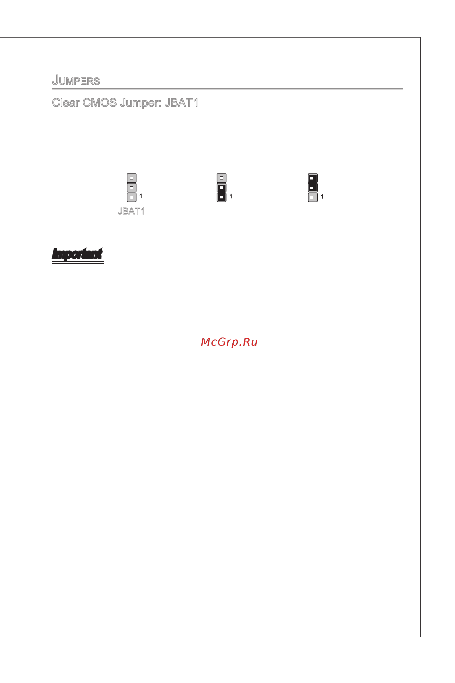 MSI P43D3 NEO-F [31/146] Clear cmos jumper jbat1