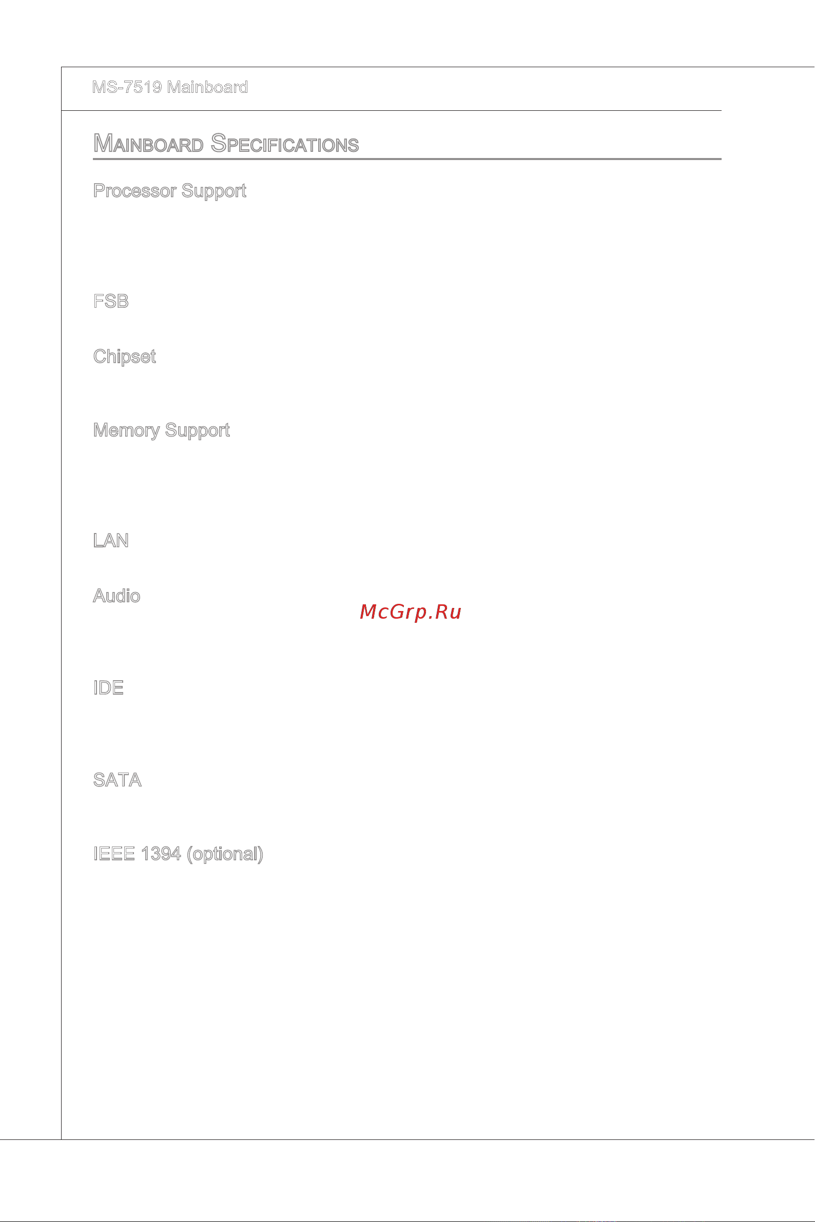 MSI P43T-C51 [12/146] Memory support
