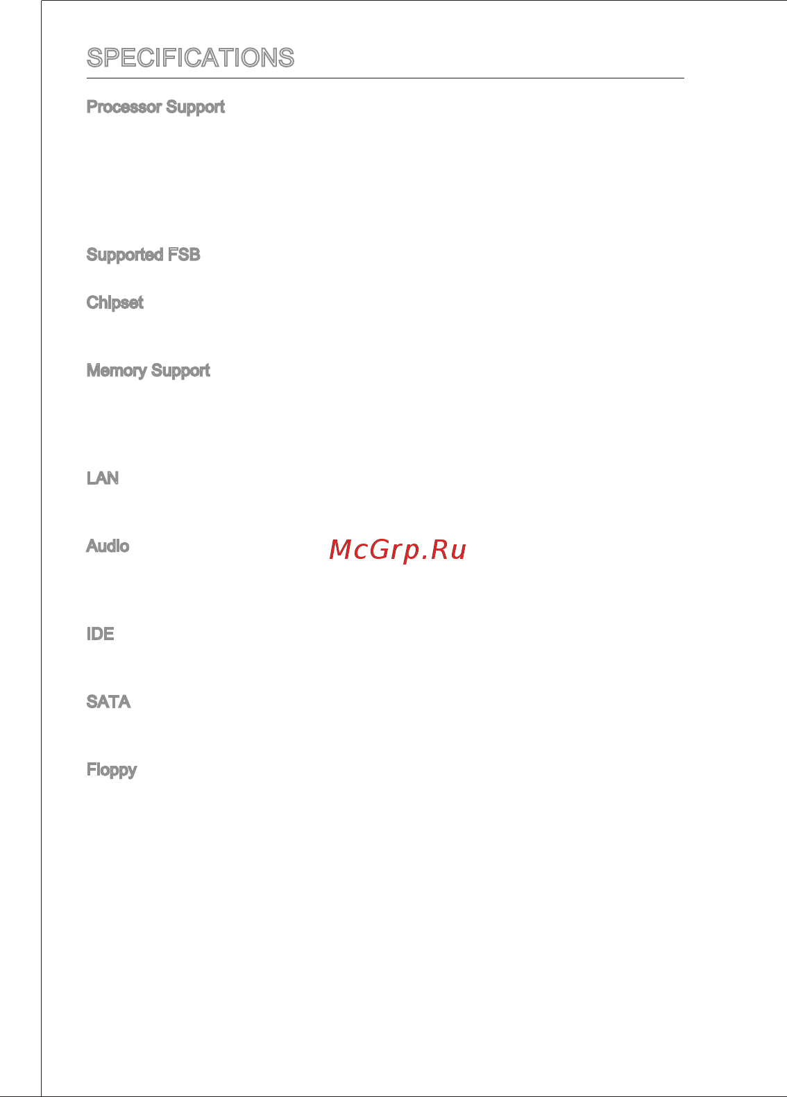 MSI P41-C31 [10/169] Specifications