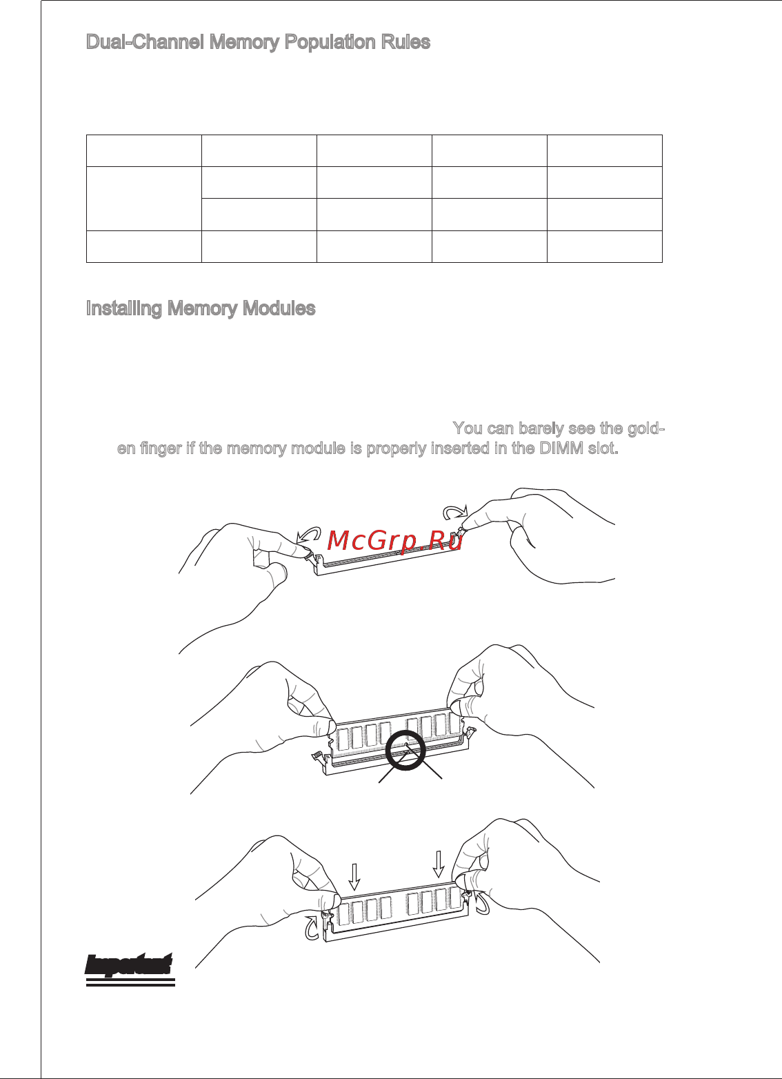 MSI G41M-P31 [14/153] Dual channel memory population rules