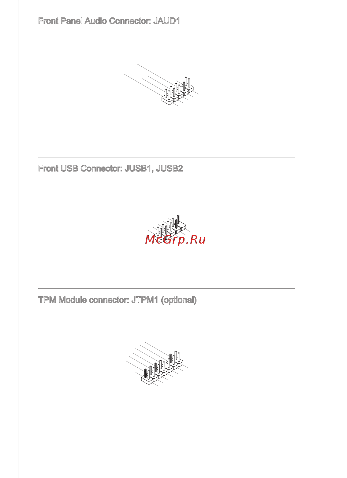 MSI G41M-P31 [18/153] Front panel audio connector jaud1