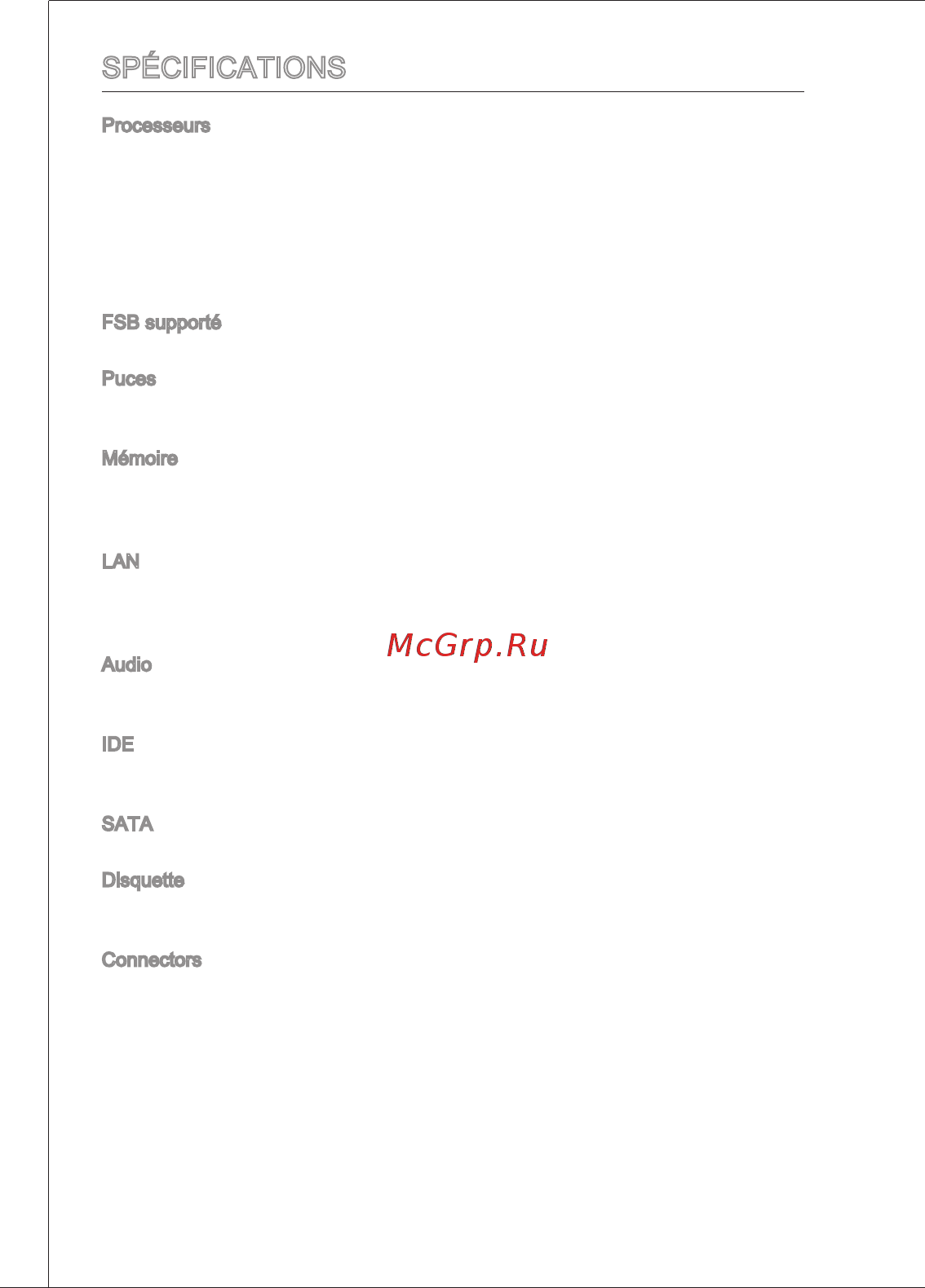 MSI G41M-P34 [46/155] Spécifications