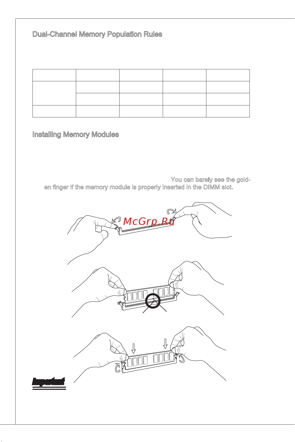 MSI G41M-P35 [14/153] Dual channel memory population rules