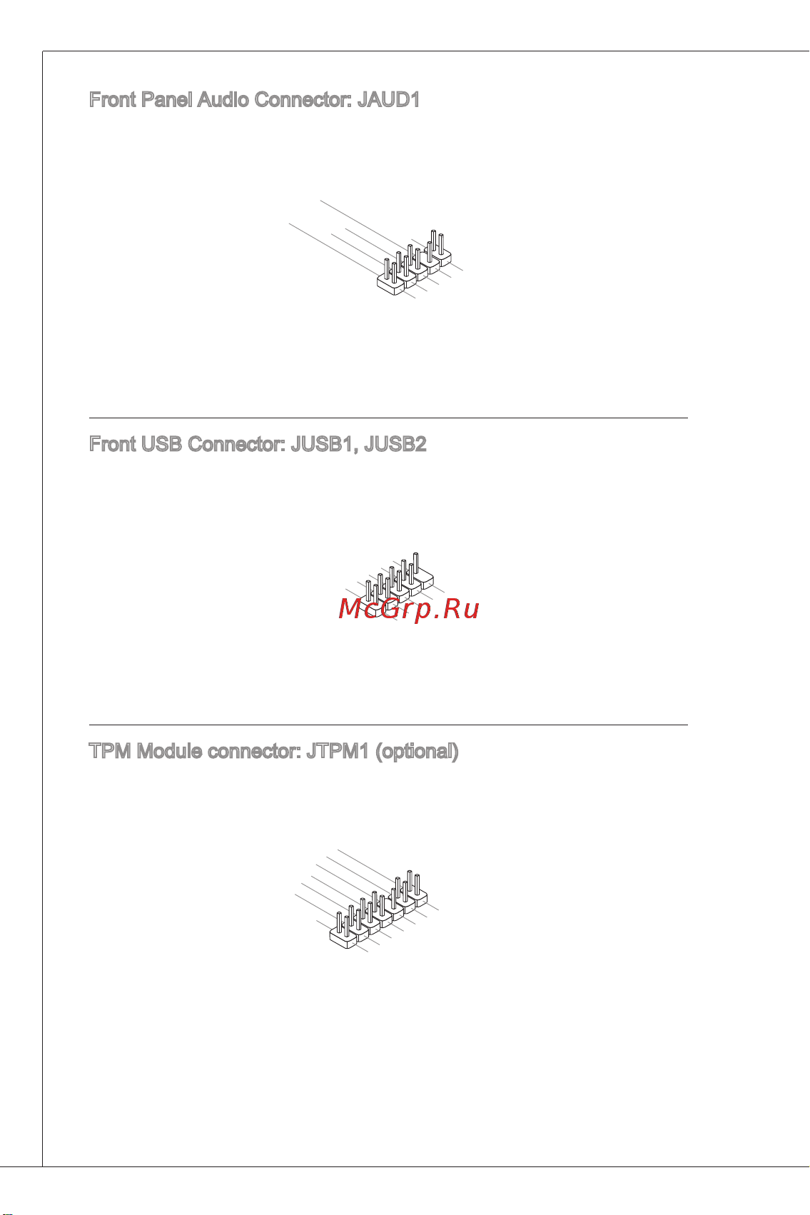 MSI G41M-P35 [18/153] Front panel audio connector jaud1