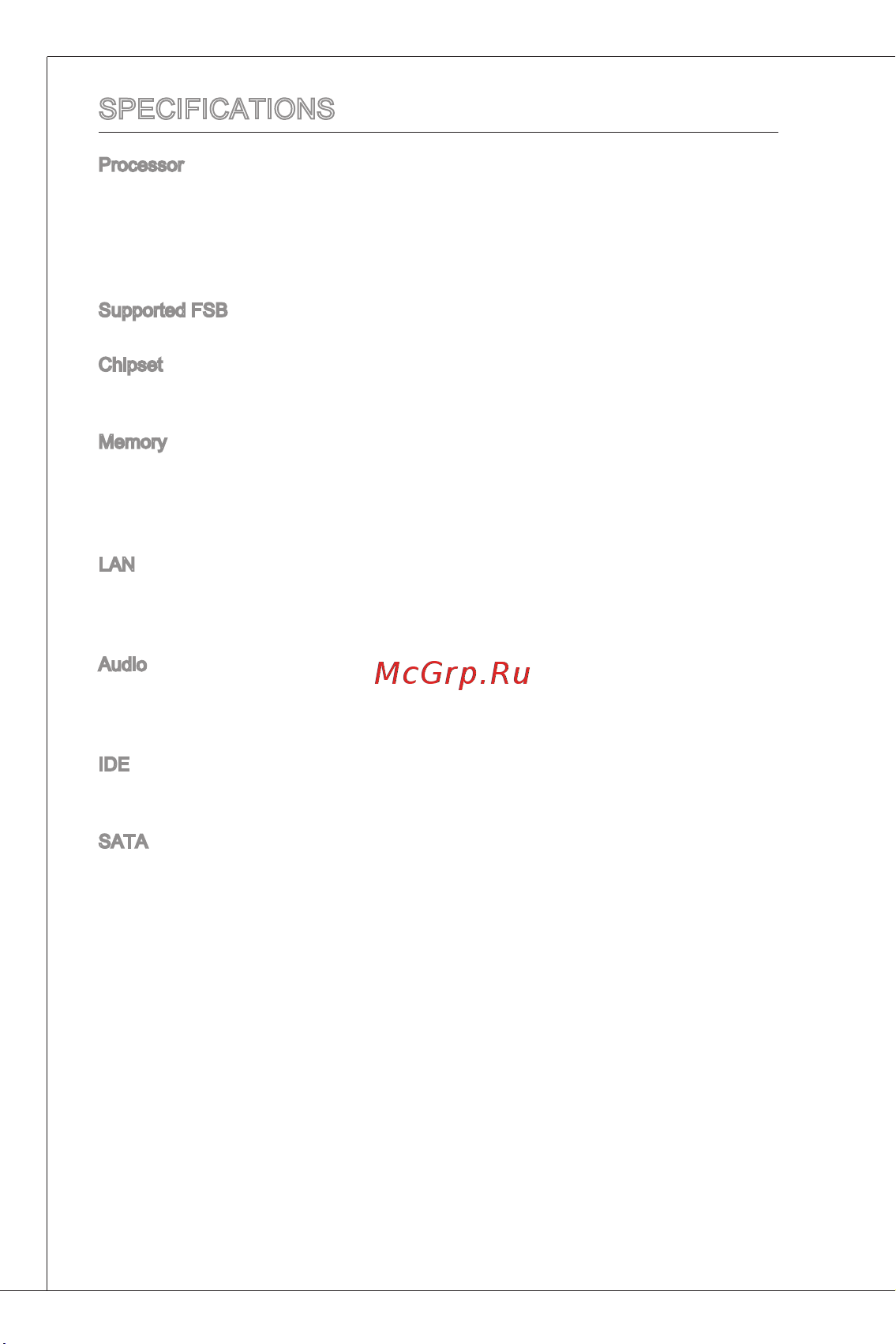 MSI G41M-P43 COMBO [10/153] Specifications