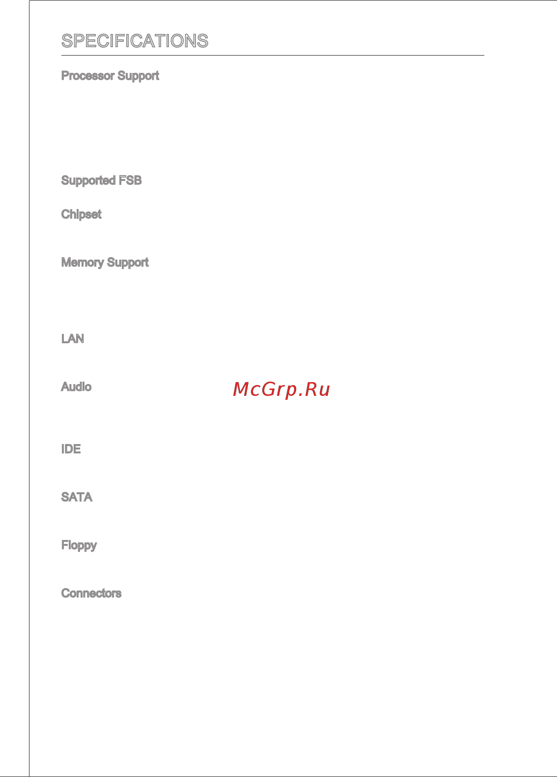 MSI G41M4-F [10/153] Specifications