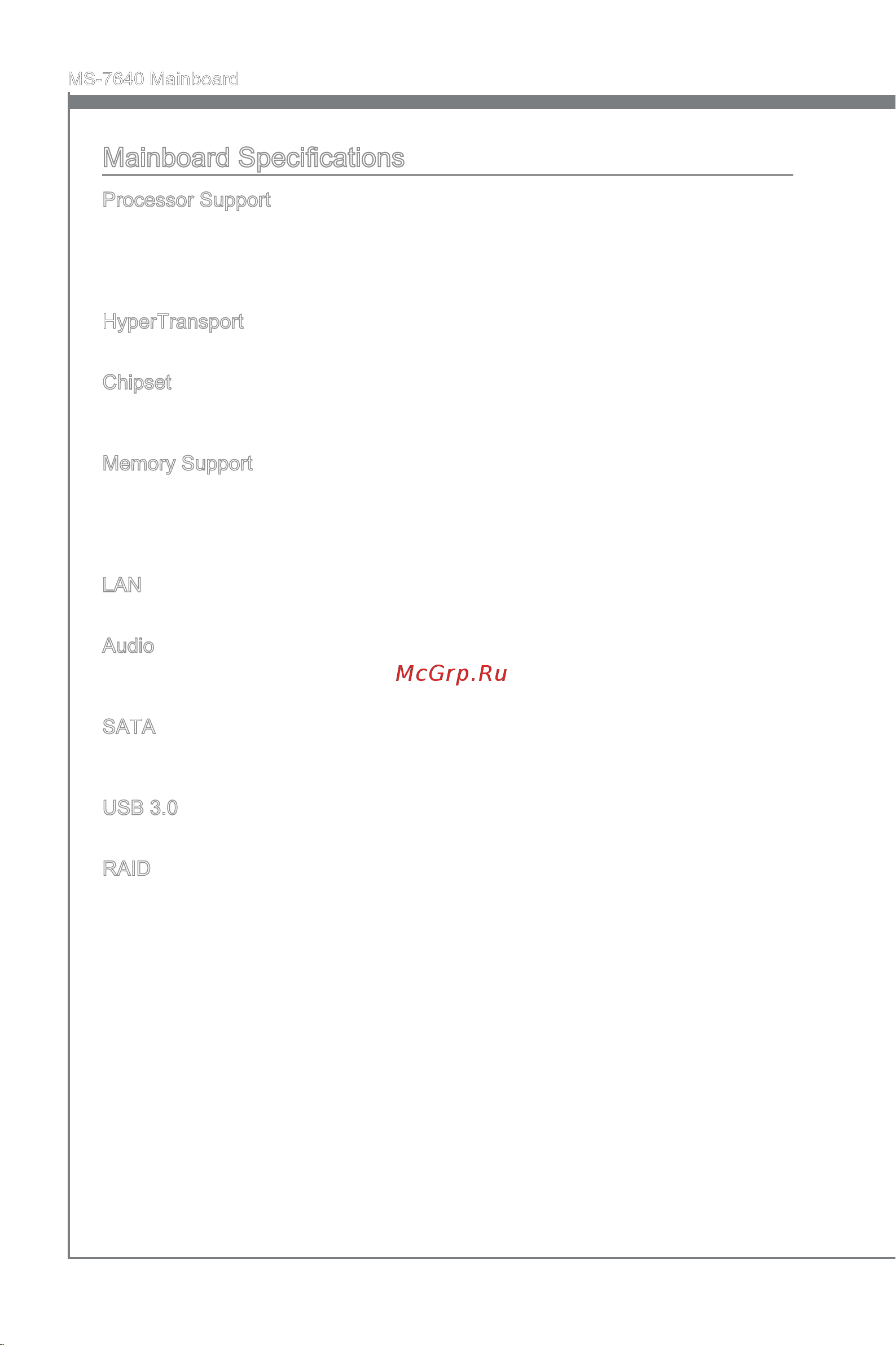 MSI 890FXA-GD65 [12/146] Mainboard specifications
