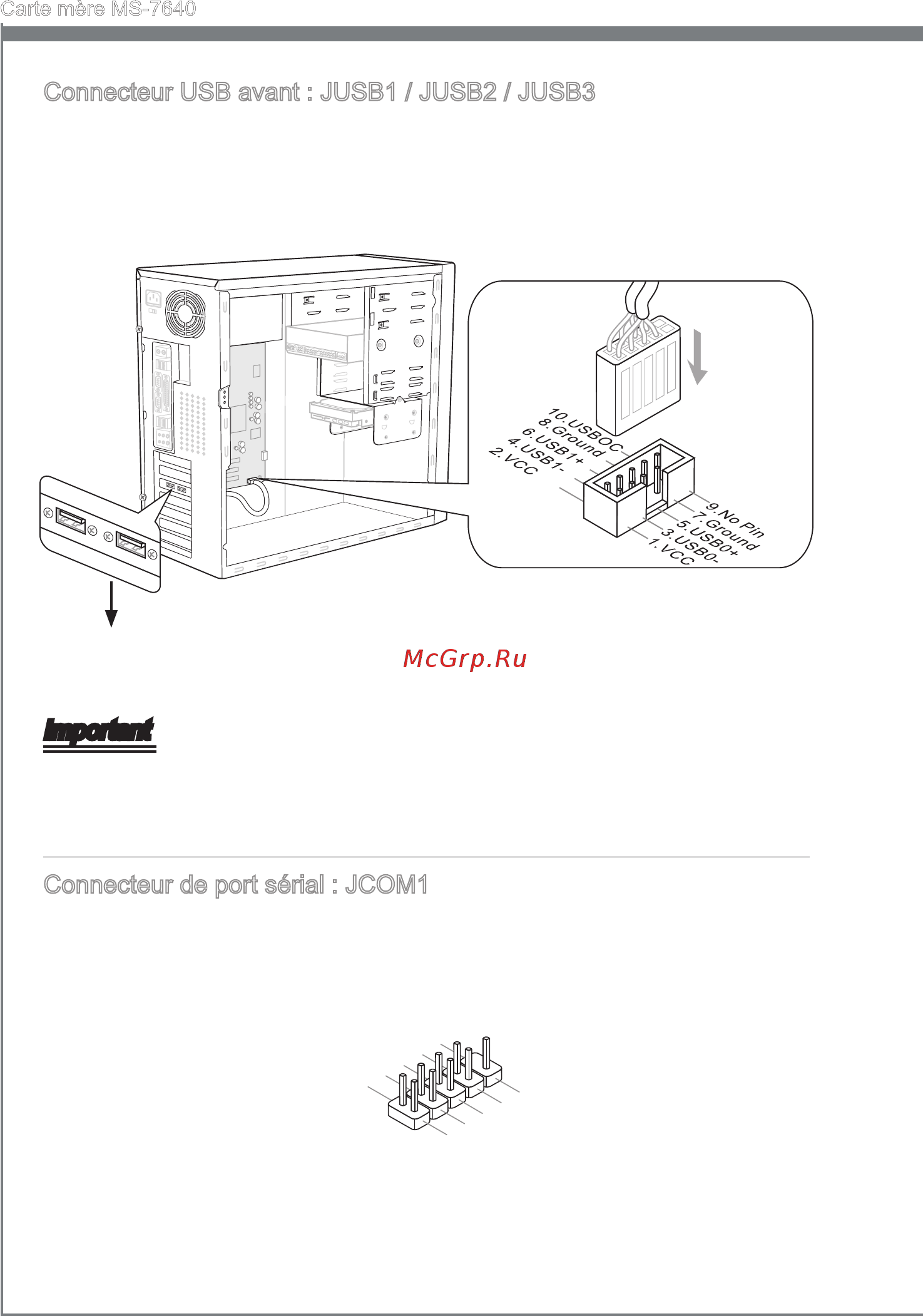 MSI 890FXA-GD70 [112/178] Connecteur usb avant jusb1 jusb2 jusb3
