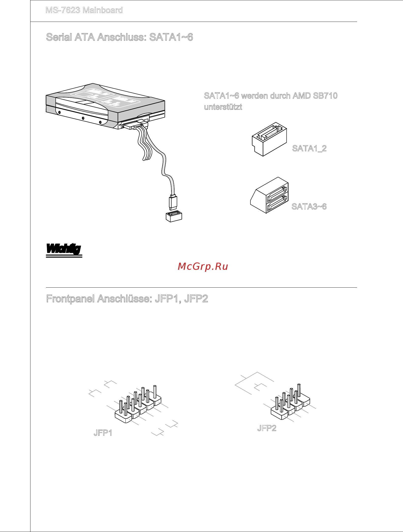 MSI 880GM-E41 [58/146] B tte falten s e das ser al ata kabel n cht n e nem w nkel von 90 grad da d es zu datenverlusten während der datenübertragung führt