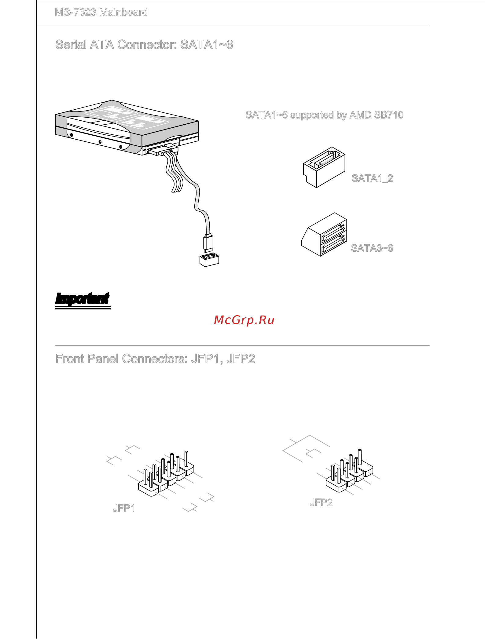 MSI 880GM-P51 [24/146] Front panel connectors jfp1 jfp2