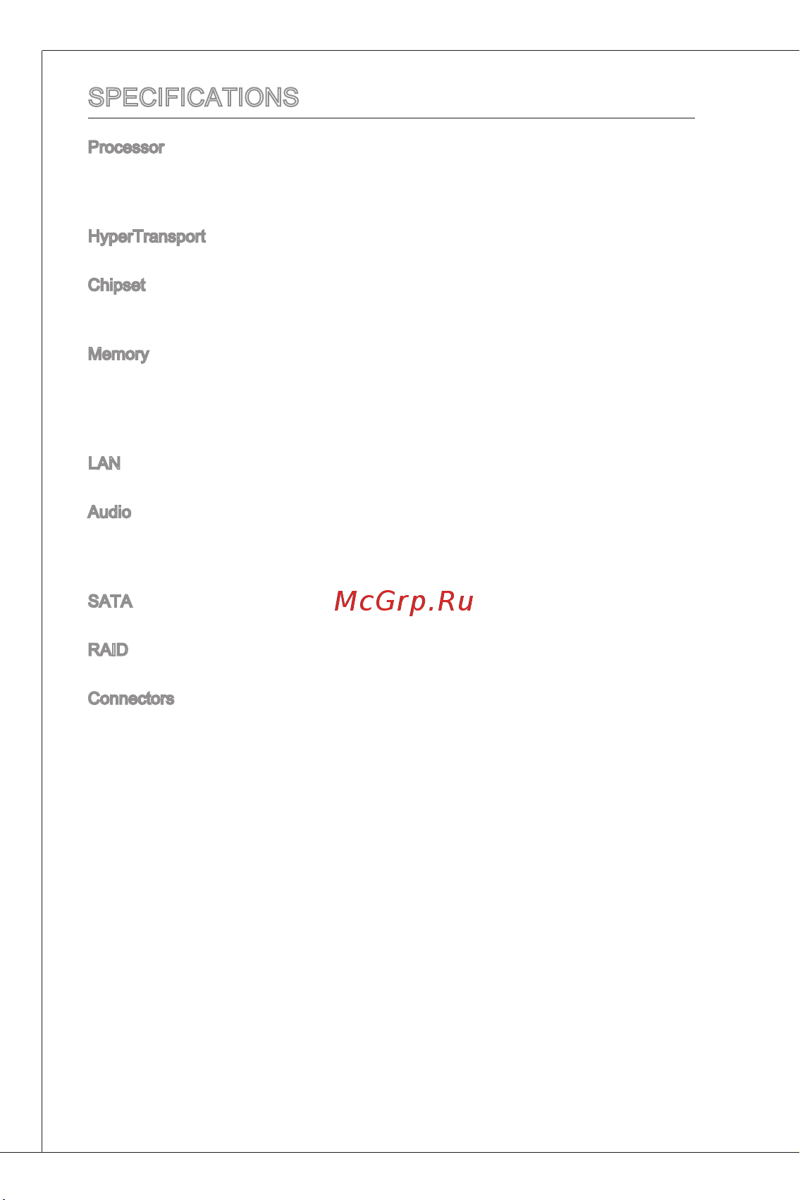 MSI 880GMA-E41 [10/169] Specifications