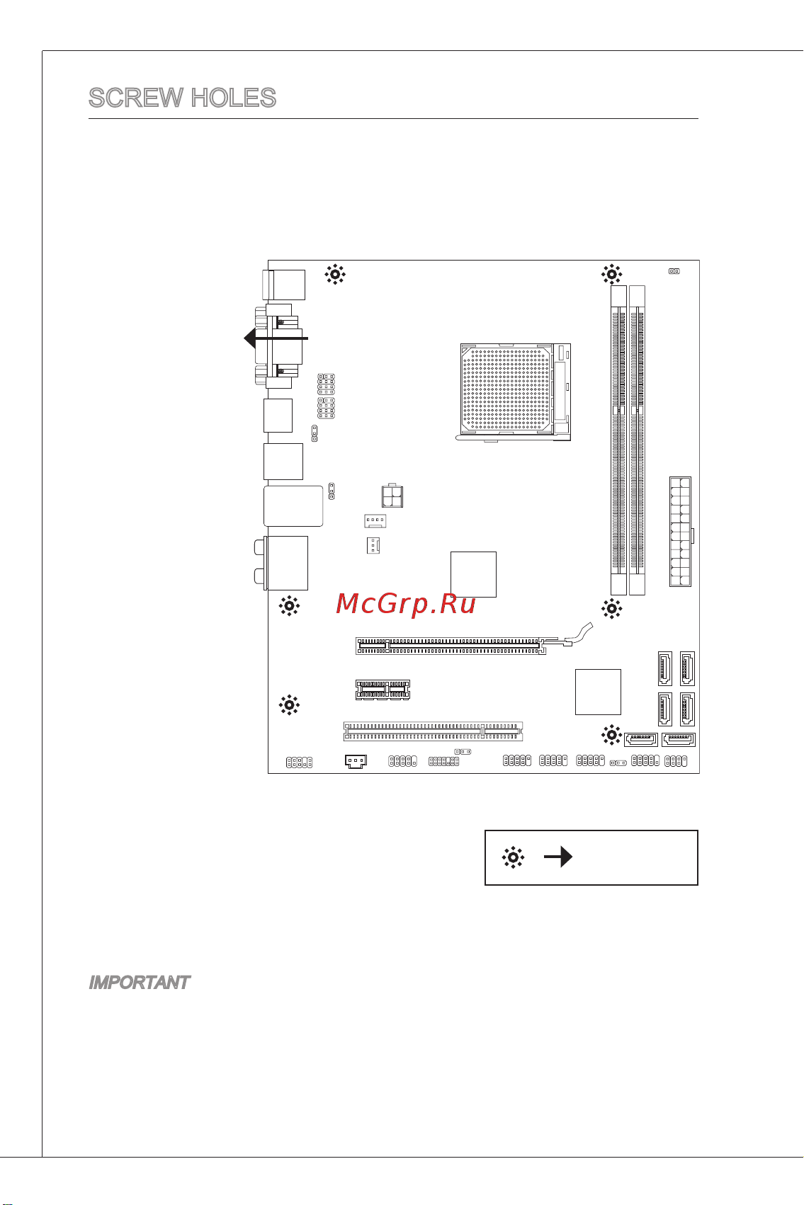 MSI 880GMA-E41 [12/169] Screw holes