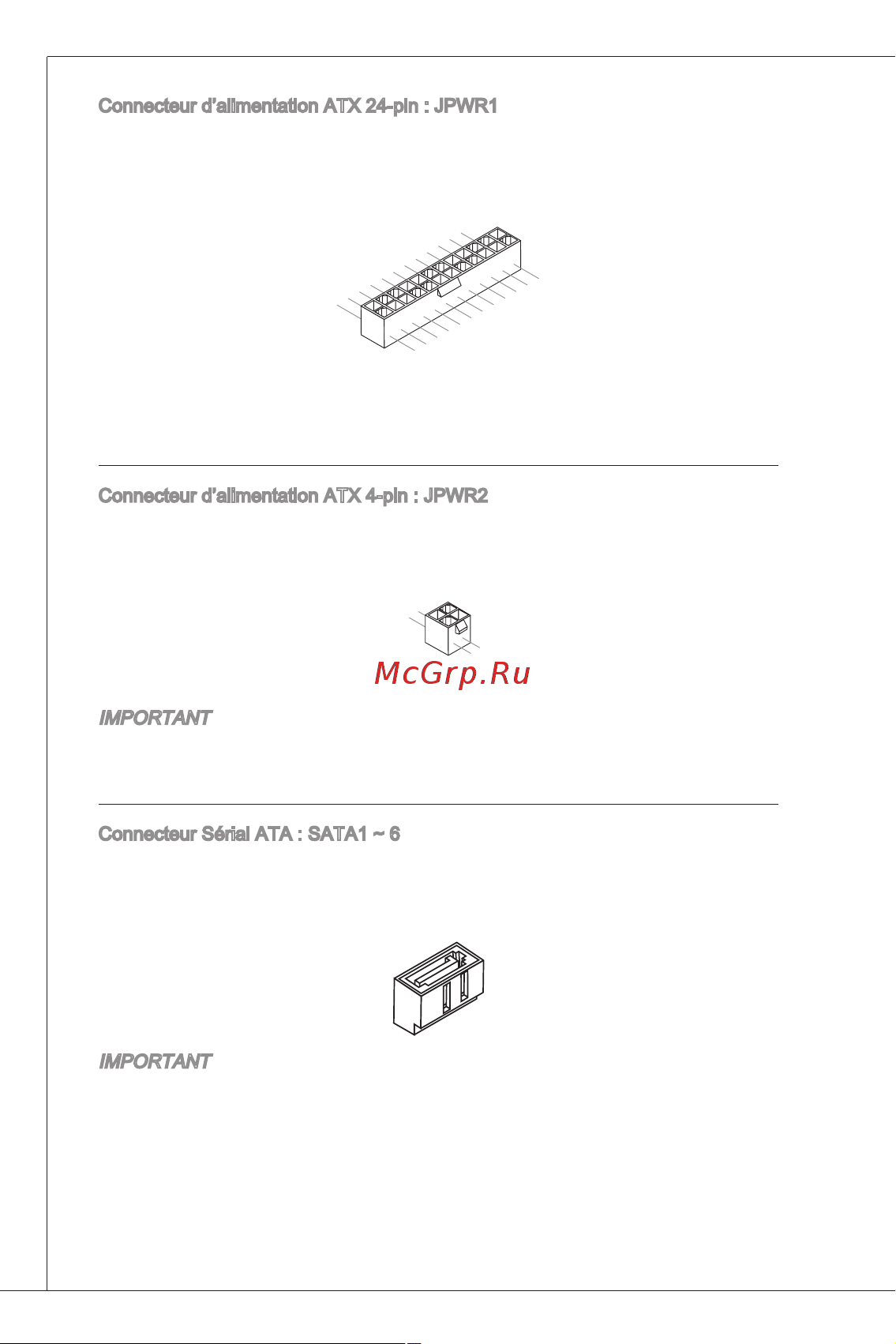 MSI 880GMA-E41 [56/169] Important assurez vous que tous les connecteurs sont reliés à l alimentation atx pour as surer une stabilité de la carte mère