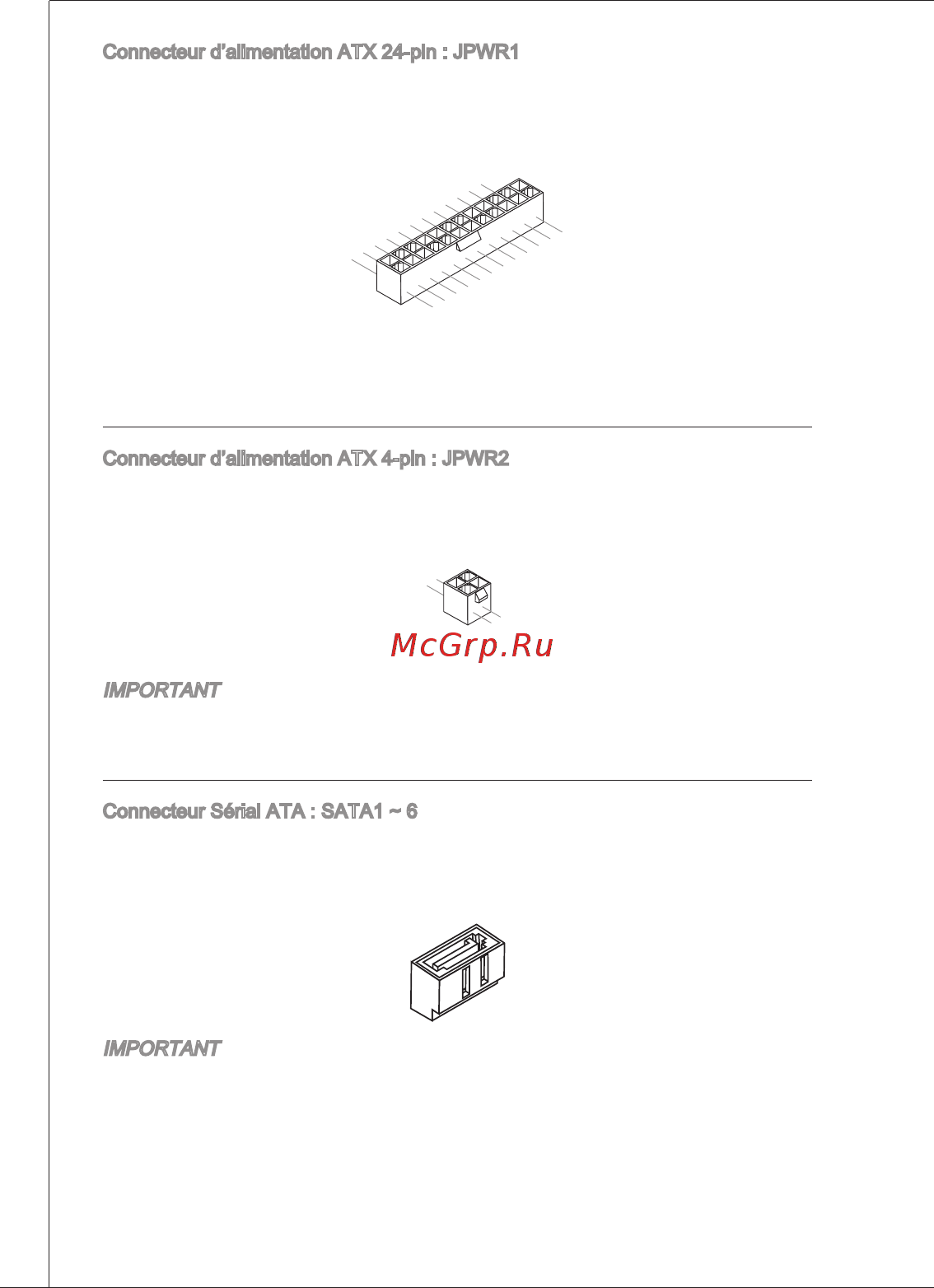 MSI 880GMS-E35 [56/169] Important assurez vous que tous les connecteurs sont reliés à l alimentation atx pour as surer une stabilité de la carte mère