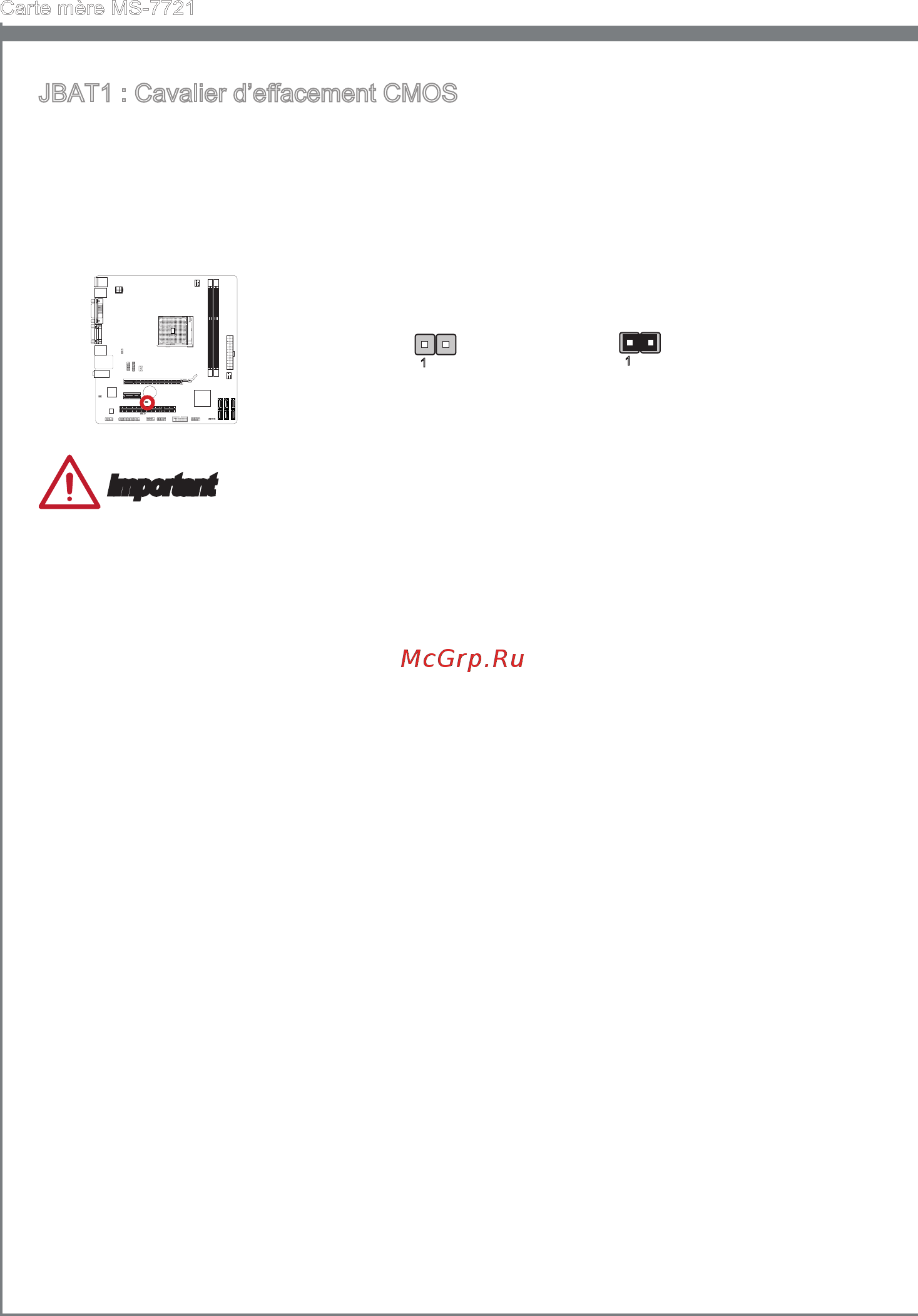 MSI FM2-A85XMA-P33 [110/160] Jbat1 cavalier d effacement cmos