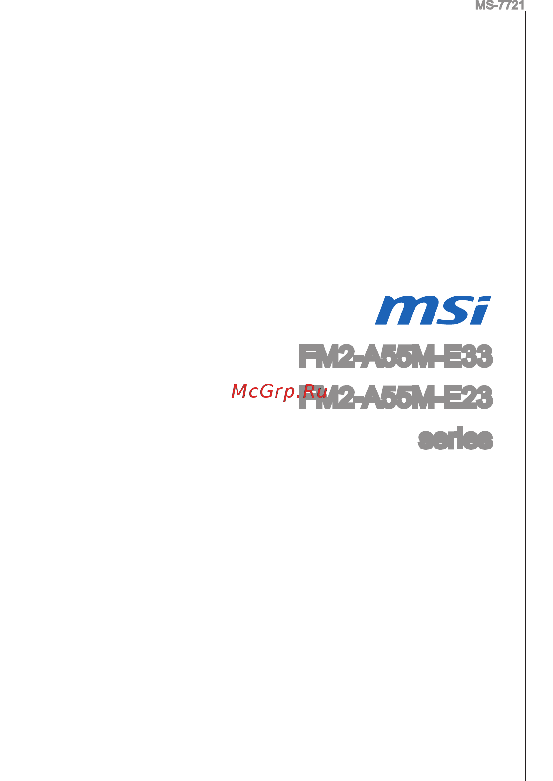 MSI FM2-A55M-E33 Инструкция по эксплуатации онлайн