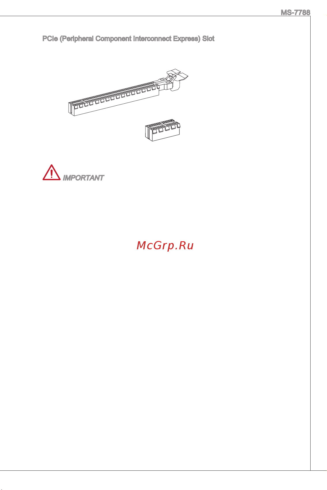 MSI H61M-E33 (G3) [23/171] Pcie peripheral component interconnect express slot the pcie slot supports the pcie interface expansion card