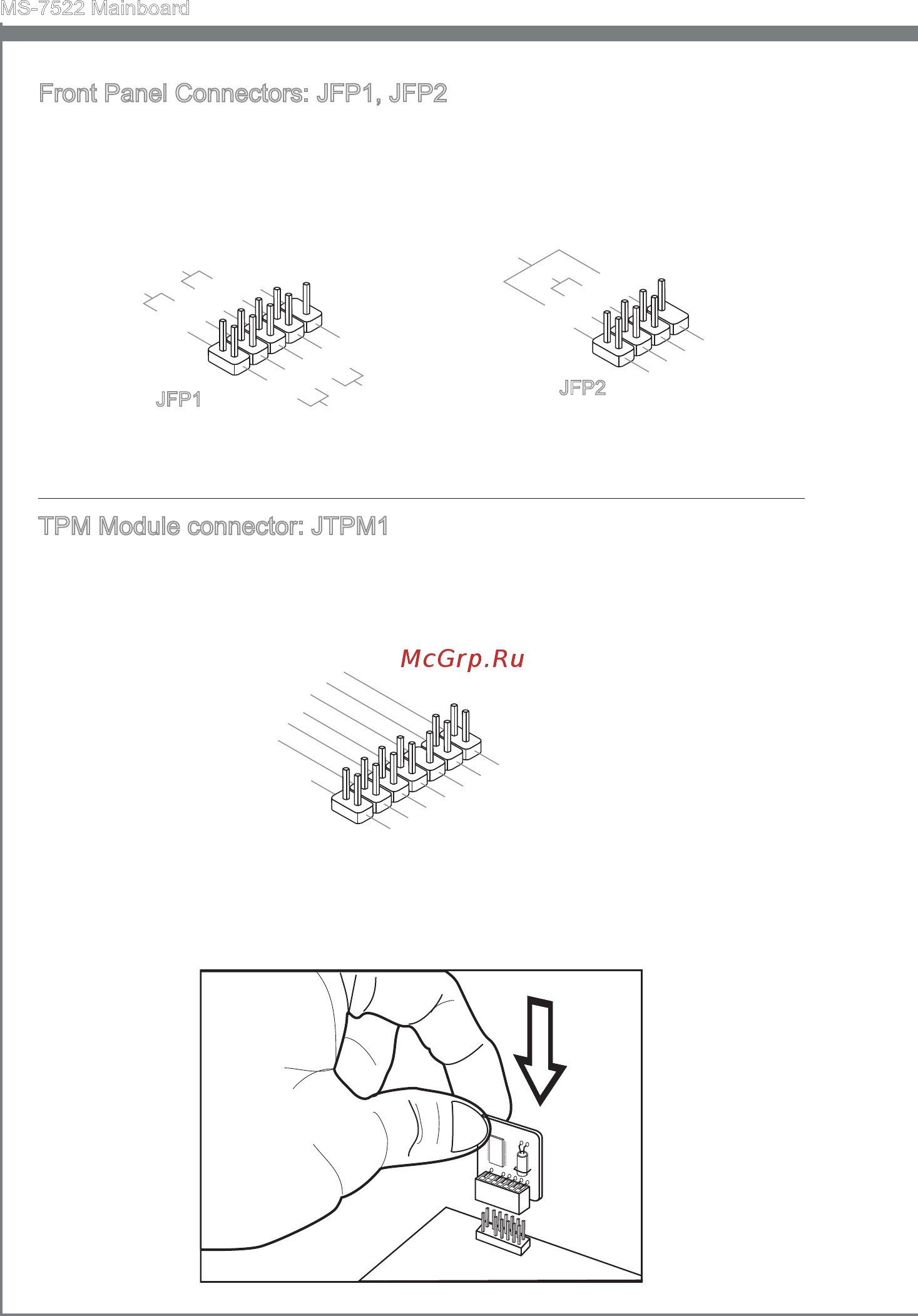 MSI X58A-GD45 [30/170] Front panel connectors jfp1 jfp2