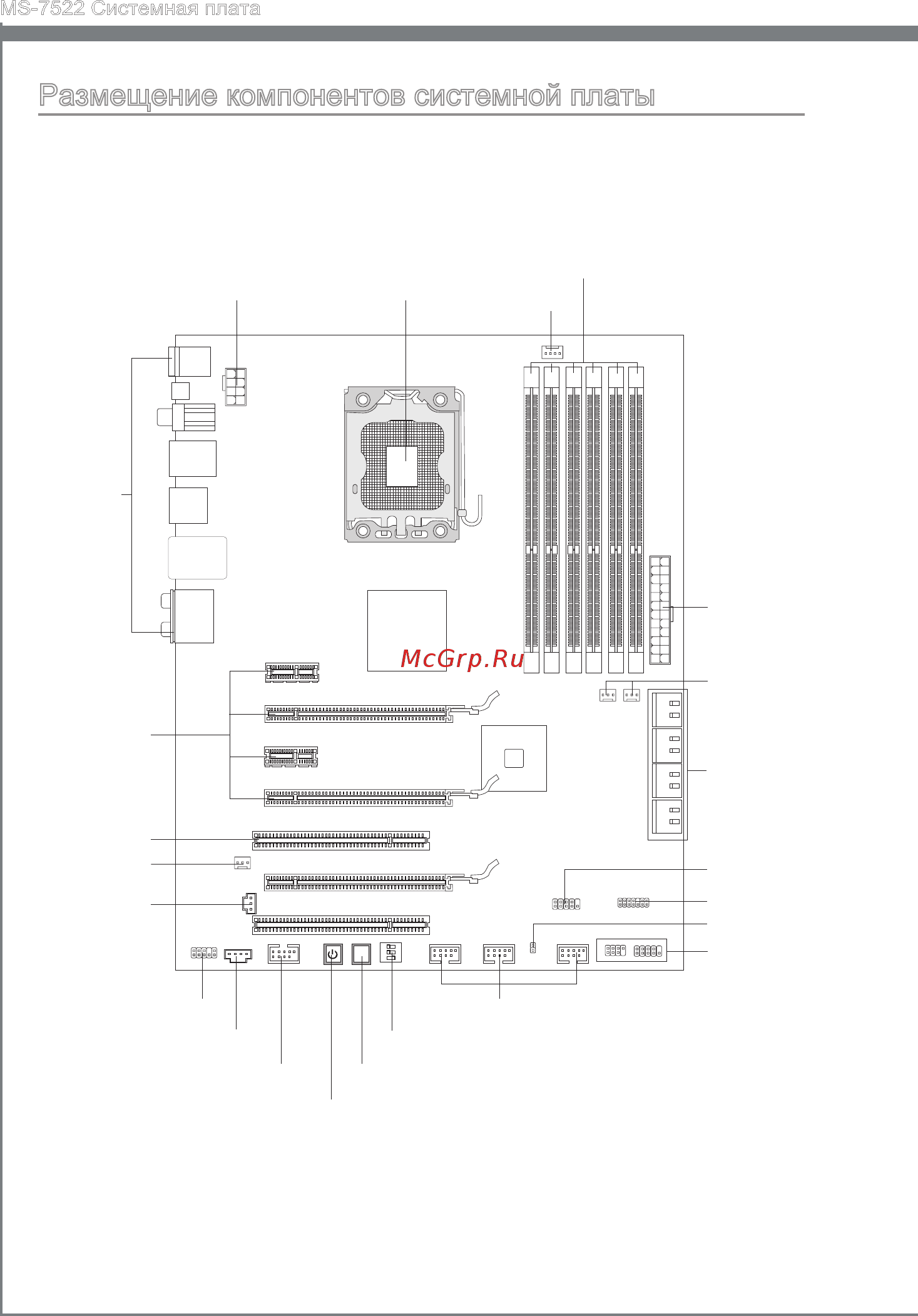 MSI X58A-GD65 [128/162] Размещение компонентов системной платы