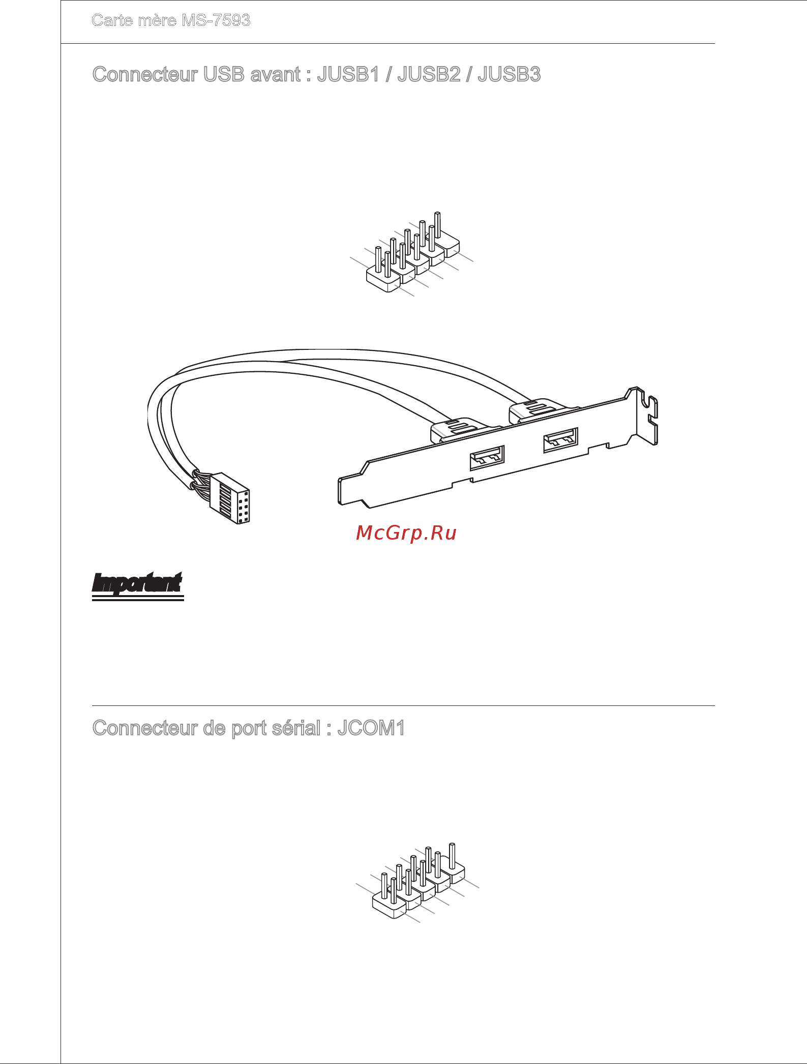 MSI X58M [114/178] Connecteur usb avant jusb1 jusb2 jusb3