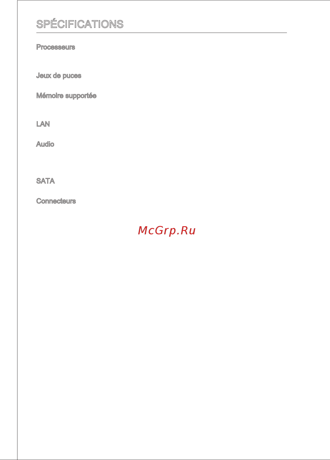 MSI H61M-E22 (G3) [52/171] Spécifications