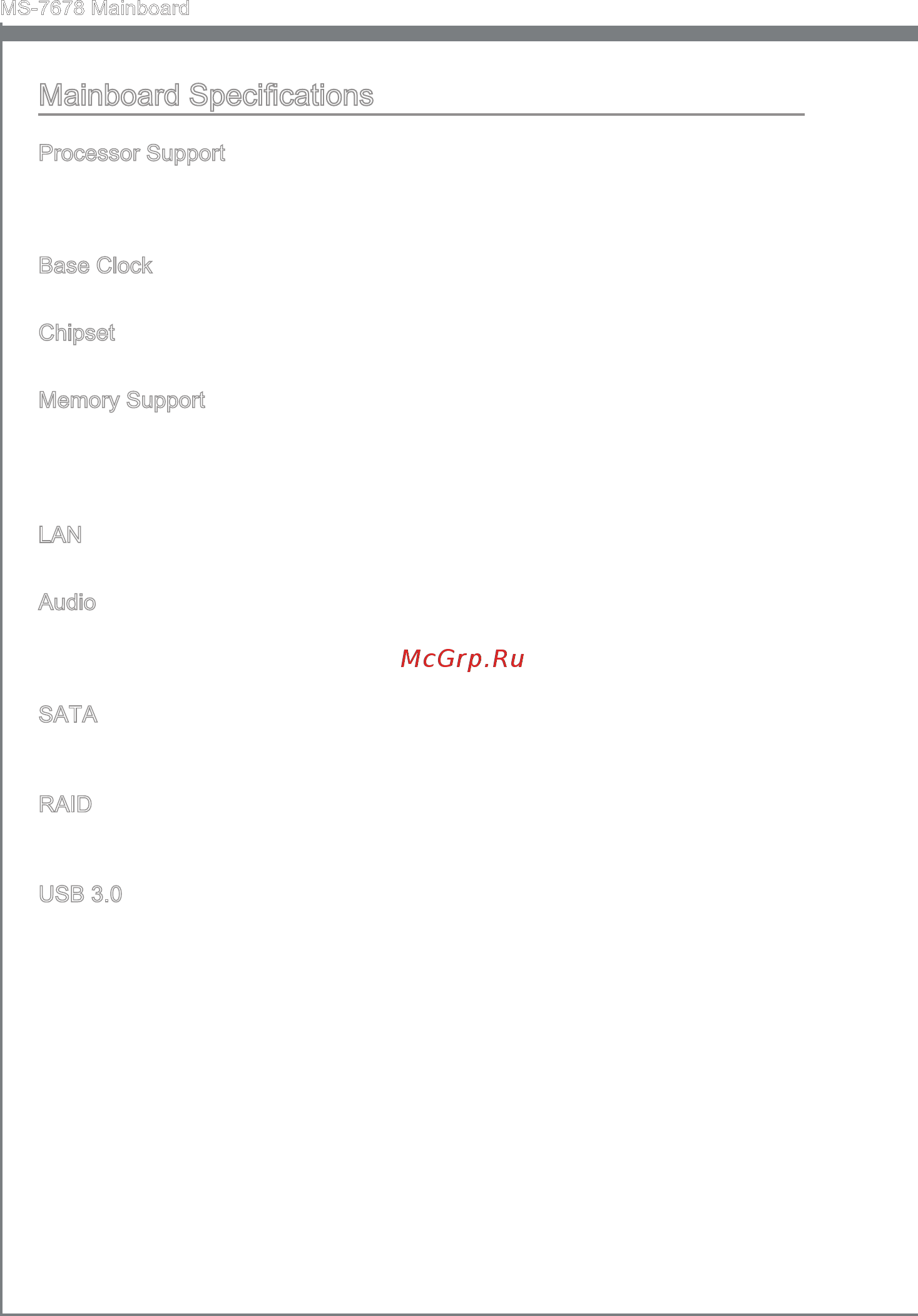 MSI H67MA-E45 [12/138] Mainboard specifications