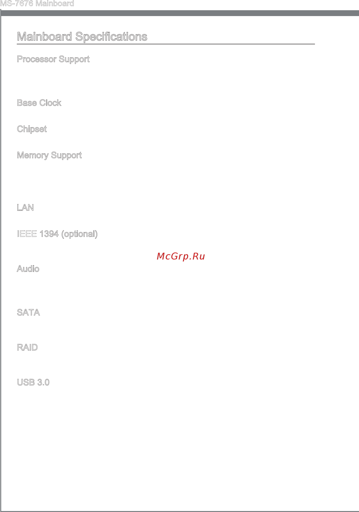 MSI H67MA-ED55 [12/154] Mainboard specifications