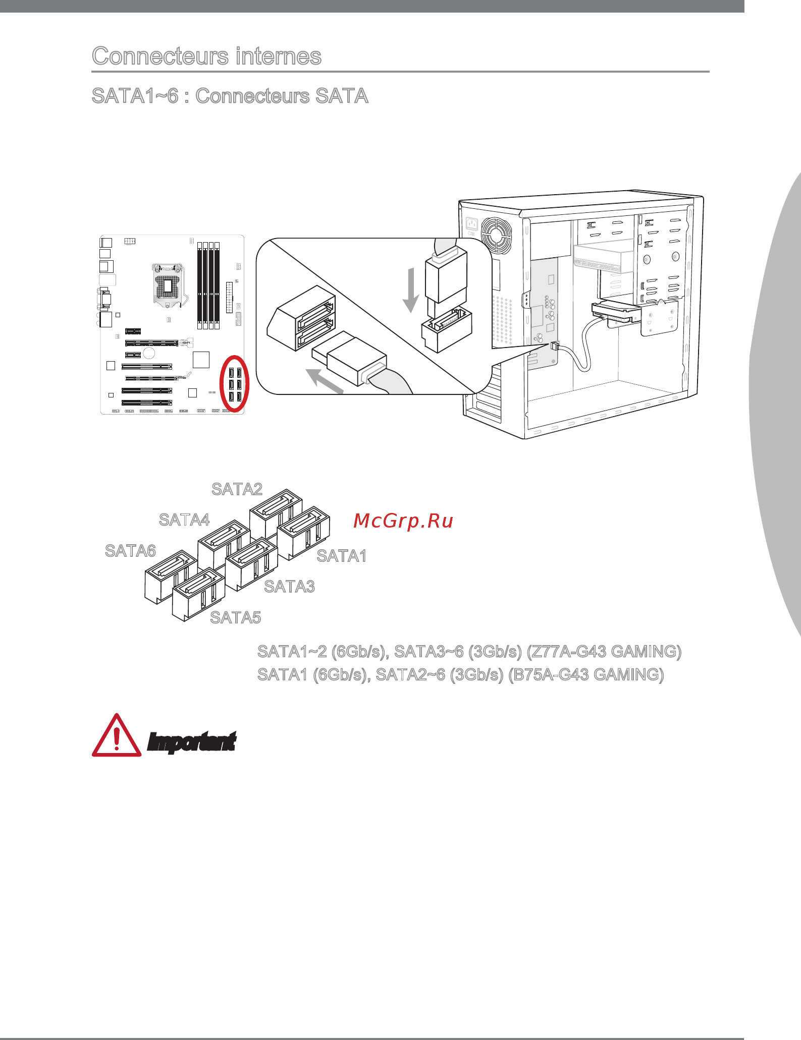 MSI B75A-G43 GAMING [105/164] Connecteurs nternes