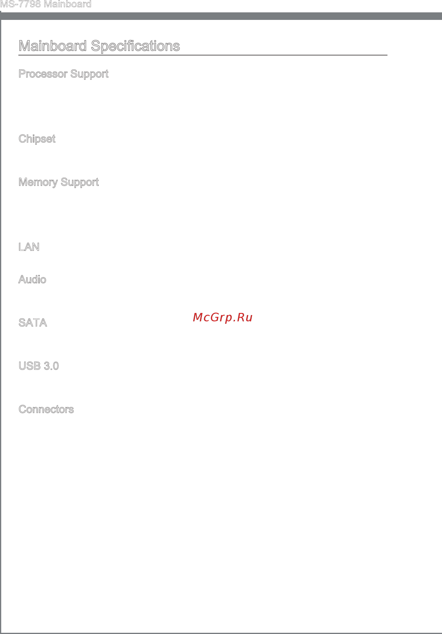 MSI B75MA-P45 [12/162] Ma nboard spec ficat ons