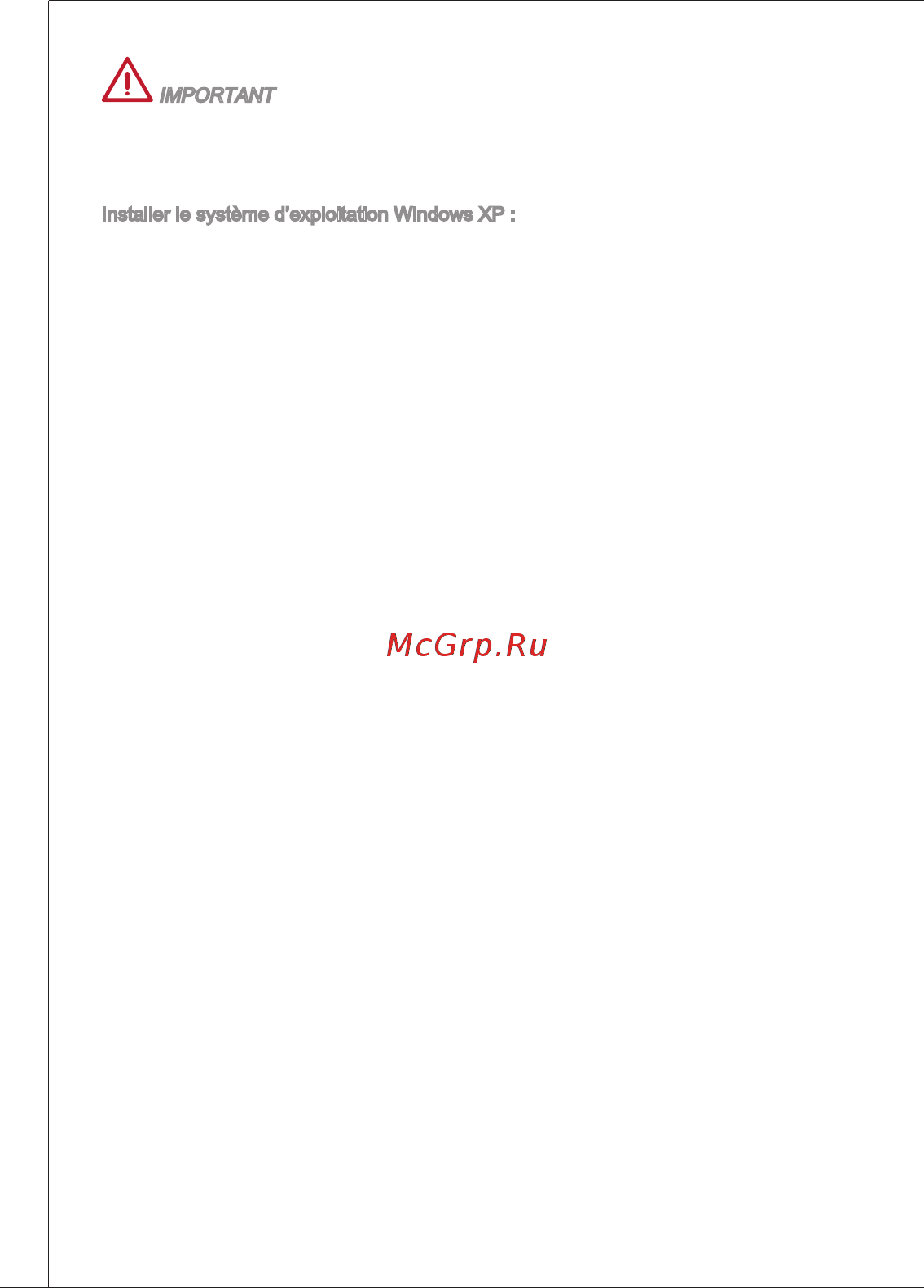 MSI B75MA-P33 [84/204] Installer le système d exploitation windows xp