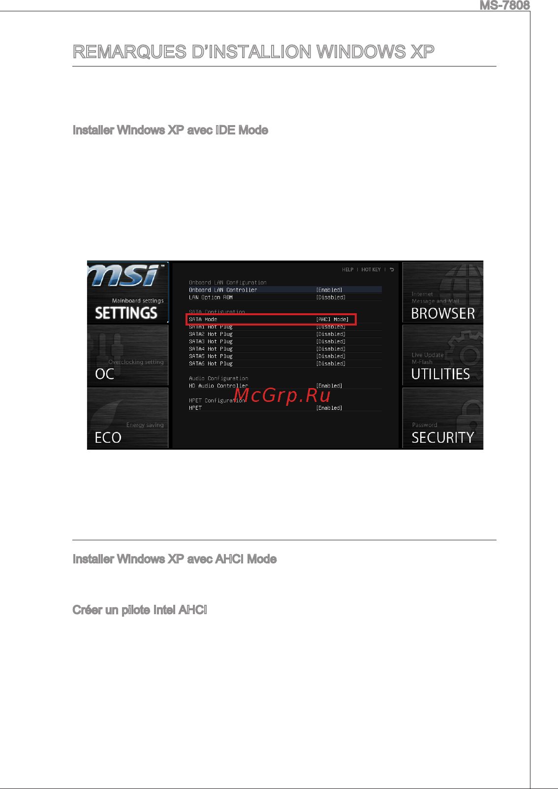 MSI B75MA-E33 [81/203] Remarques d installion windows xp