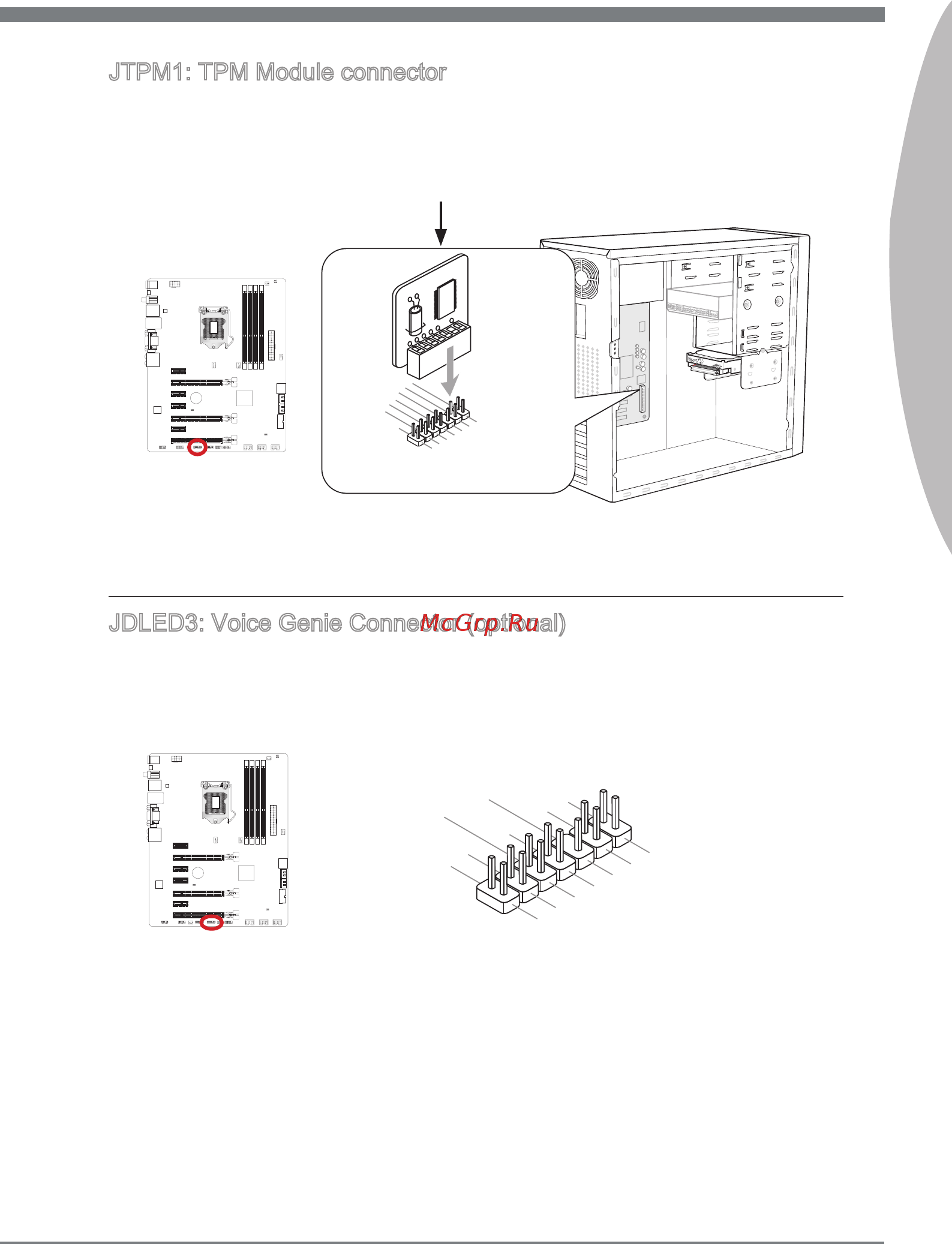MSI Z77A-G45 THUNDERBOLT [35/180] Jdled3 voice genie connector optional