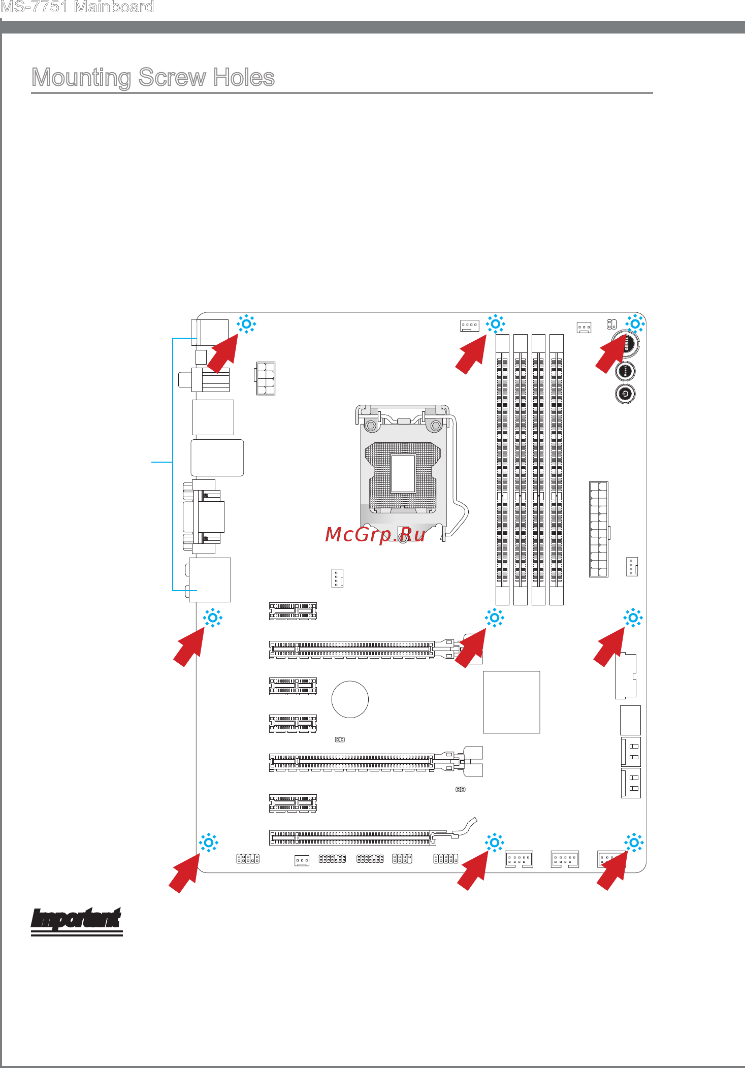 MSI Z77A-GD55 [22/174] Mount ng screw holes