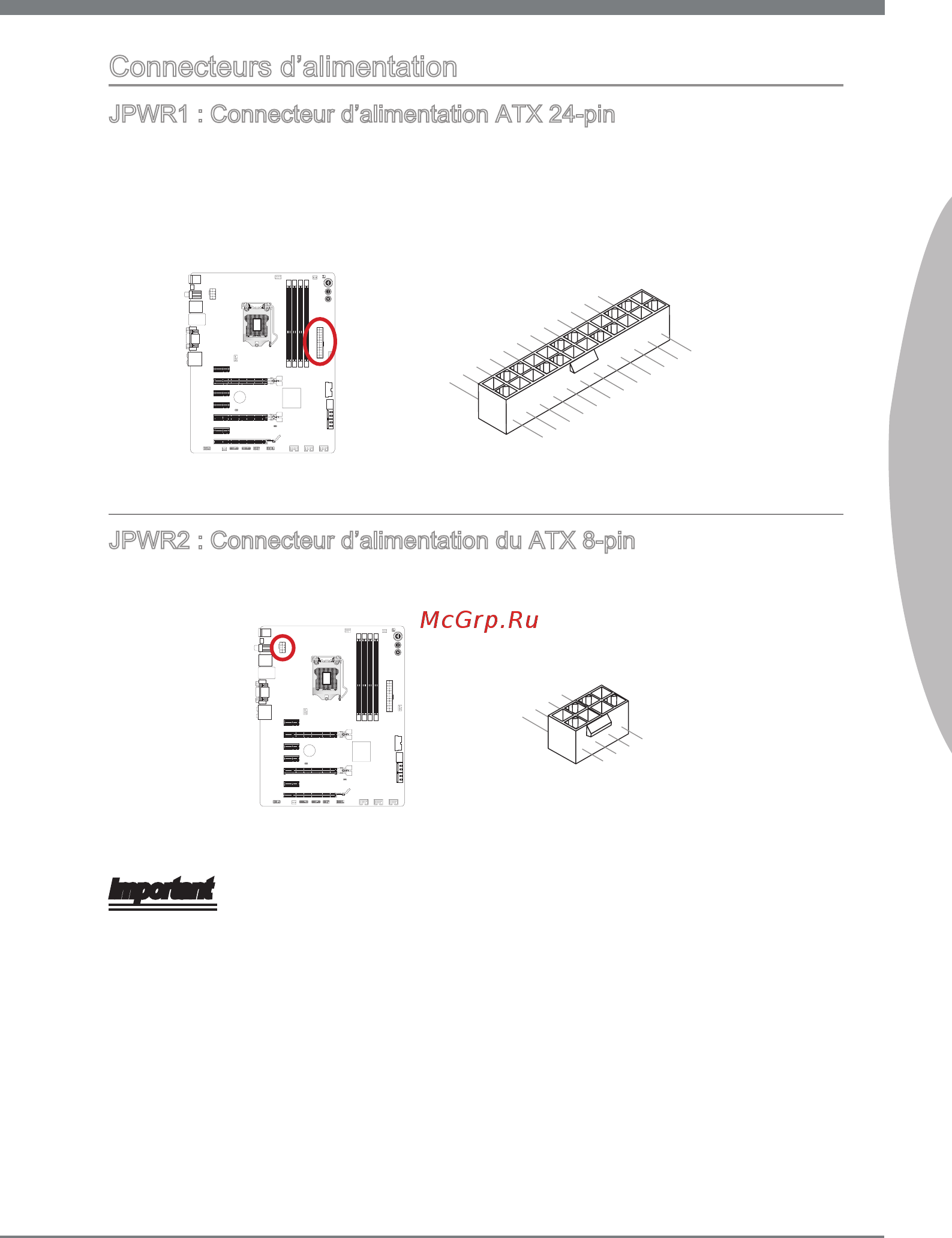 MSI Z77A-GD65 [109/182] Connecteurs d alimentation