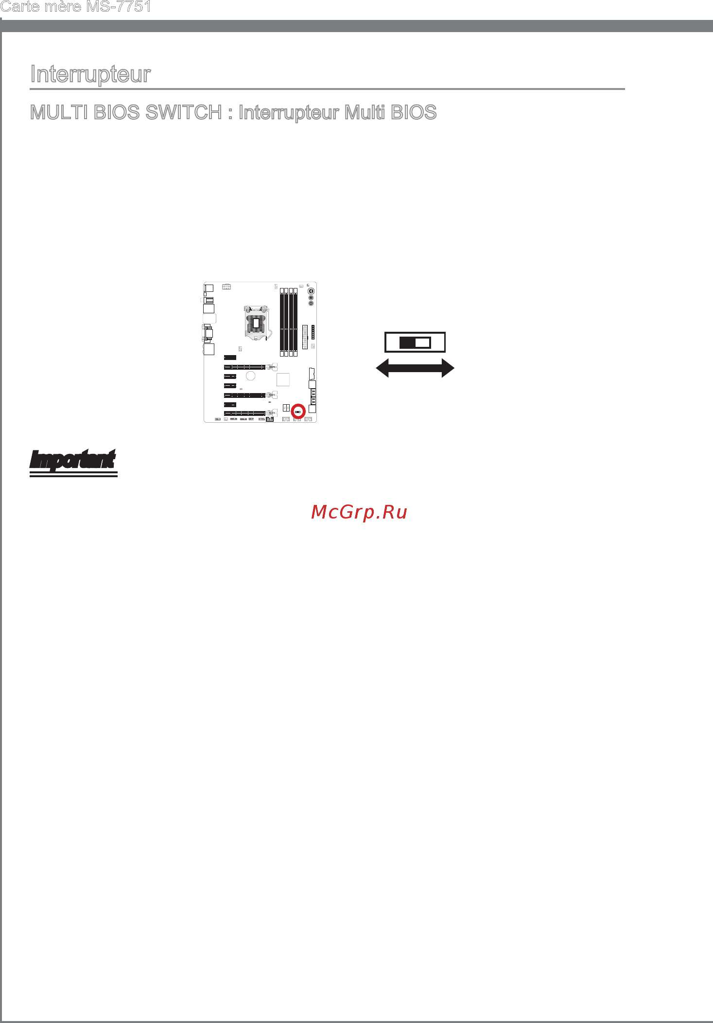 MSI Z77A-GD65 [124/182] Interrupteur