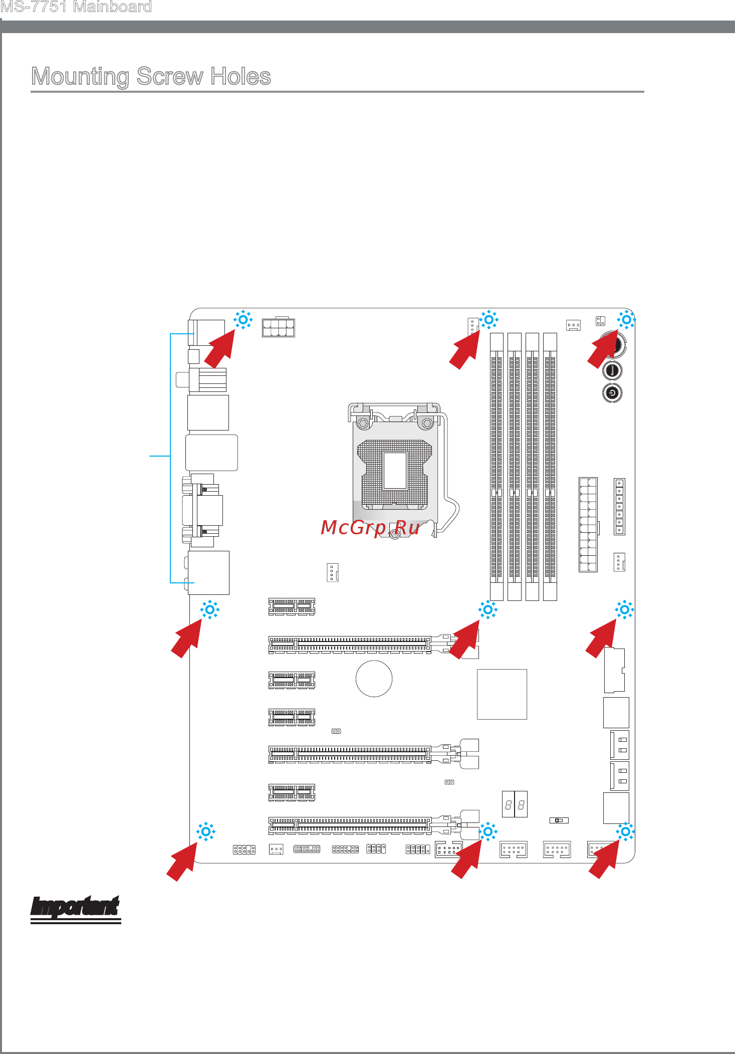 MSI Z77A-GD65 [22/182] Mounting screw holes