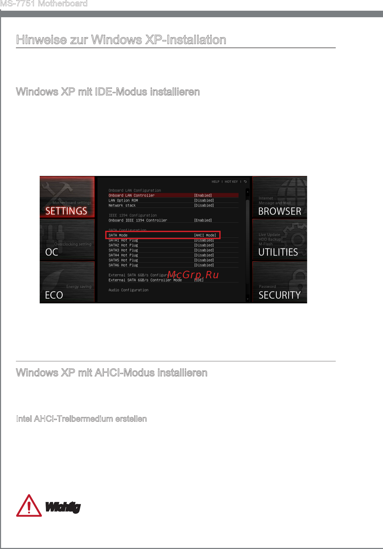MSI Z77A-GD65 GAMING [106/204] H nwe se zur w ndows xp installat on