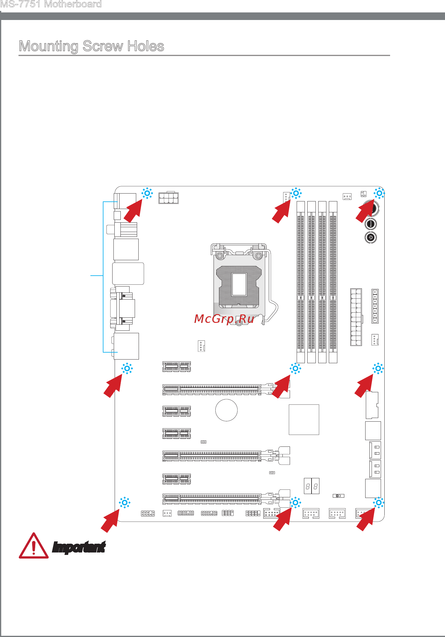 MSI Z77A-GD65 GAMING [22/204] Mount ng screw holes