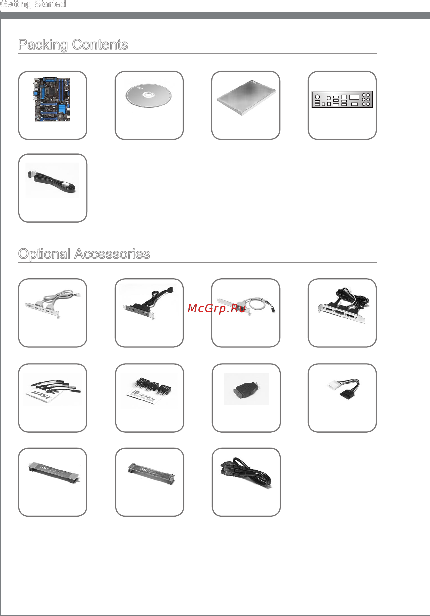 MSI Z77A-GD80 [12/100] Opt onal accessor es