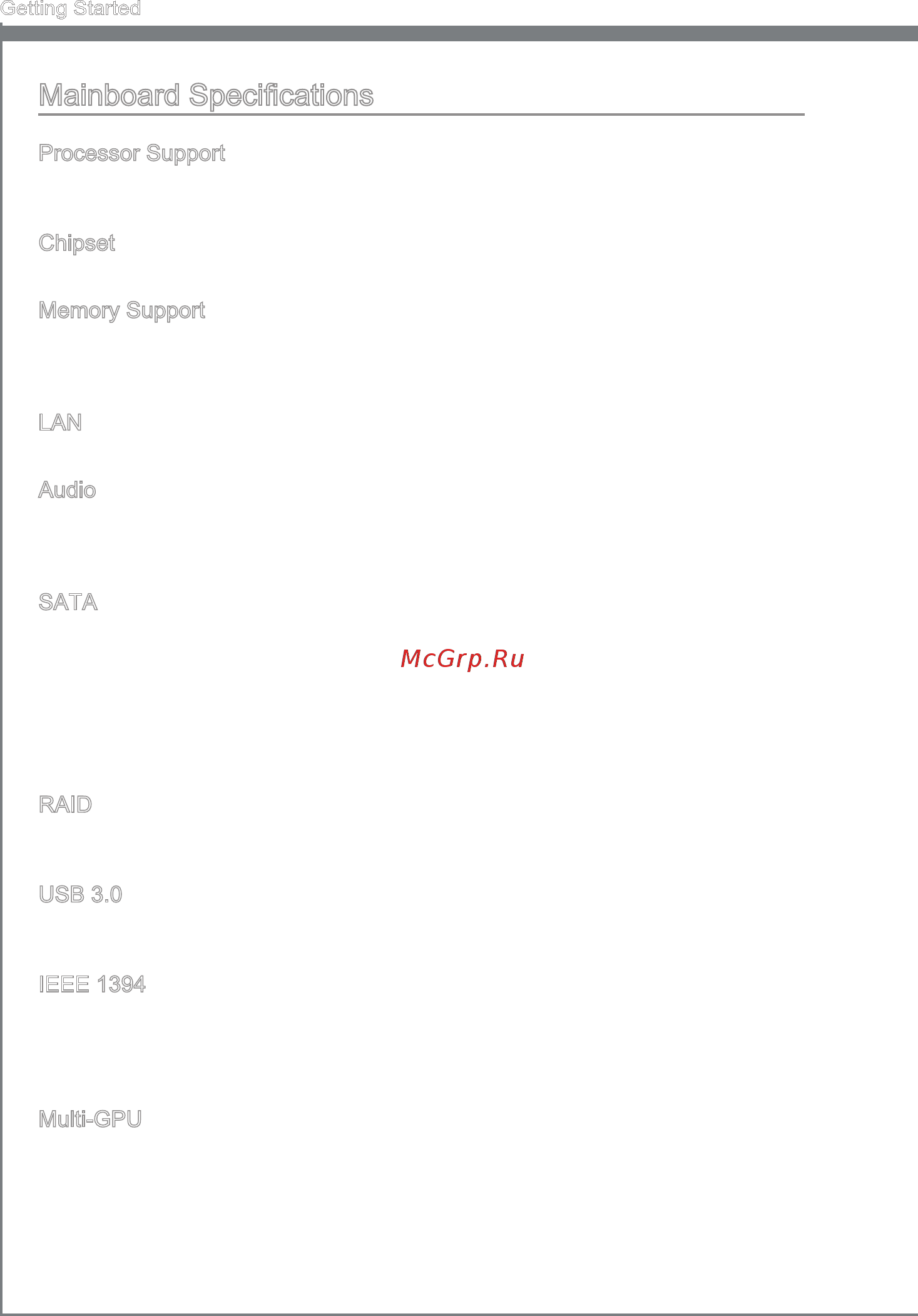 MSI Z77A-GD80 [14/100] Ma nboard spec ficat ons