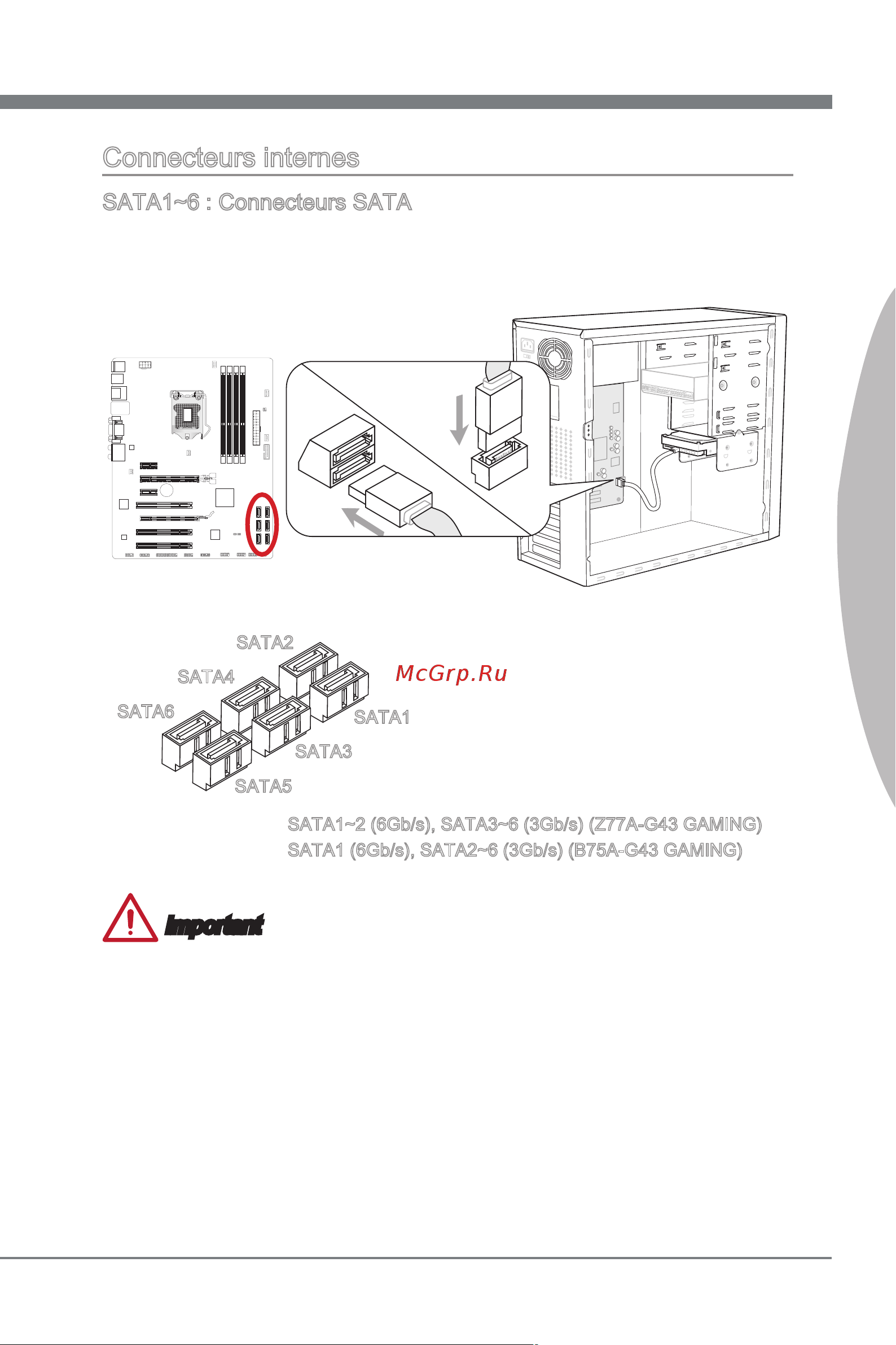 MSI Z77A-G43 GAMING [105/164] Connecteurs nternes