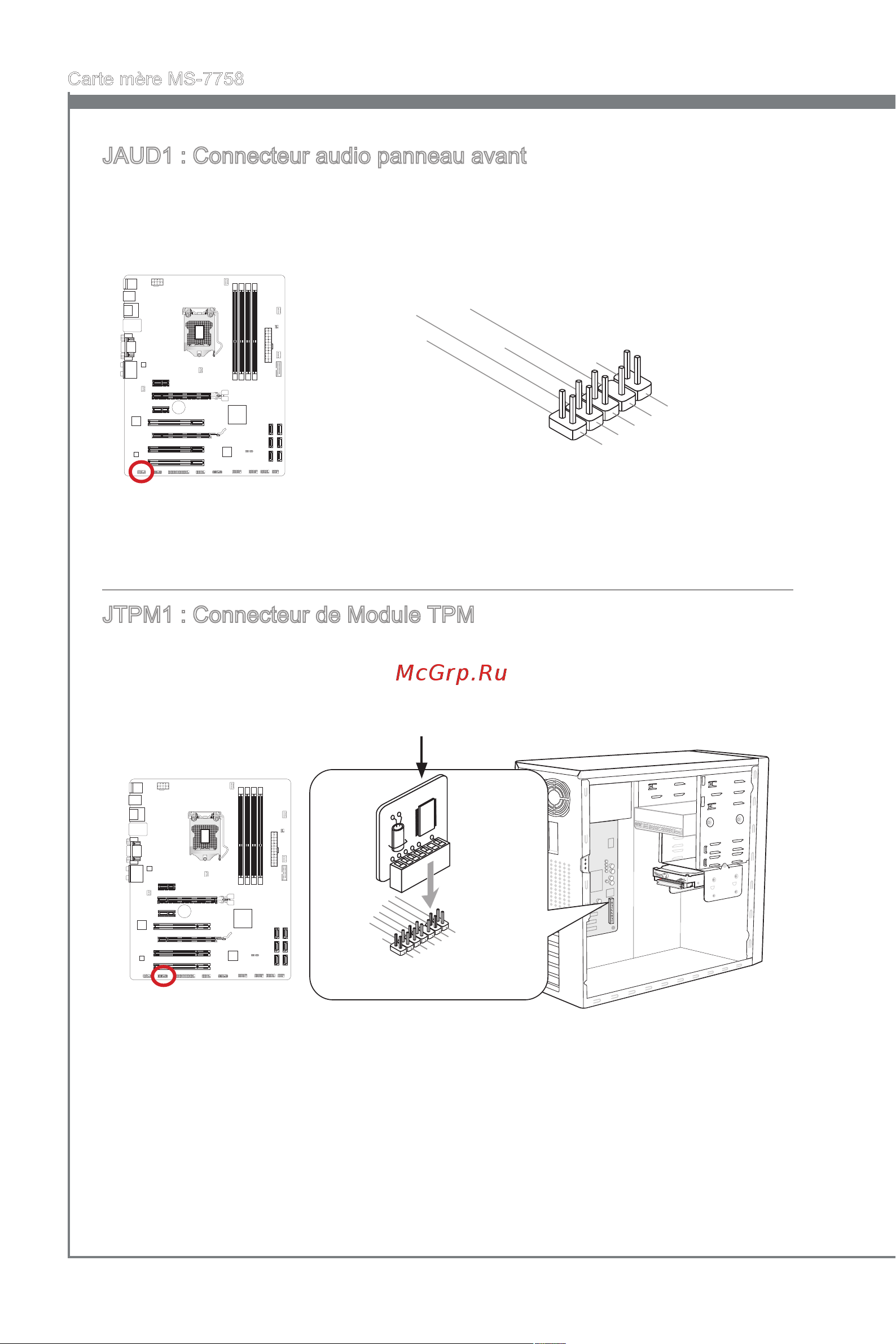 MSI Z77A-G43 GAMING [110/164] Jaud1 connecteur aud o panneau avant